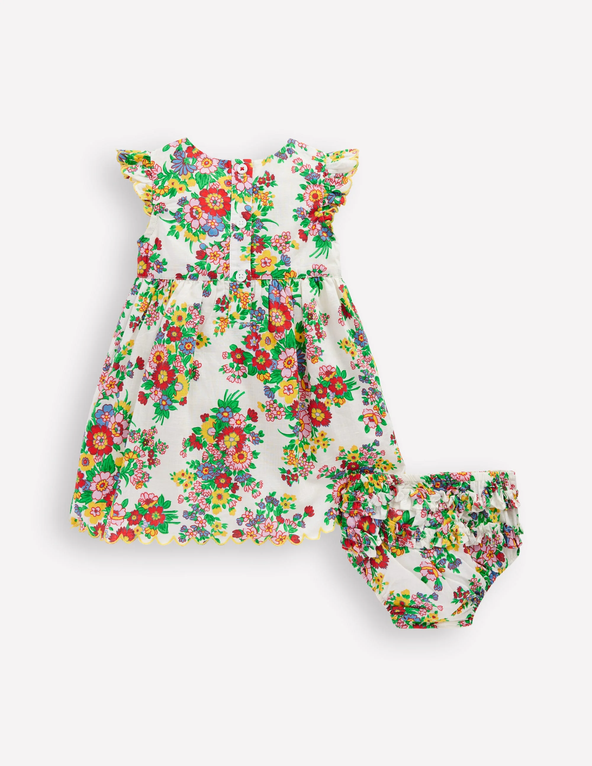 Gewebtes Rüschenkleid-Bunt Blumenmuster - Image 2