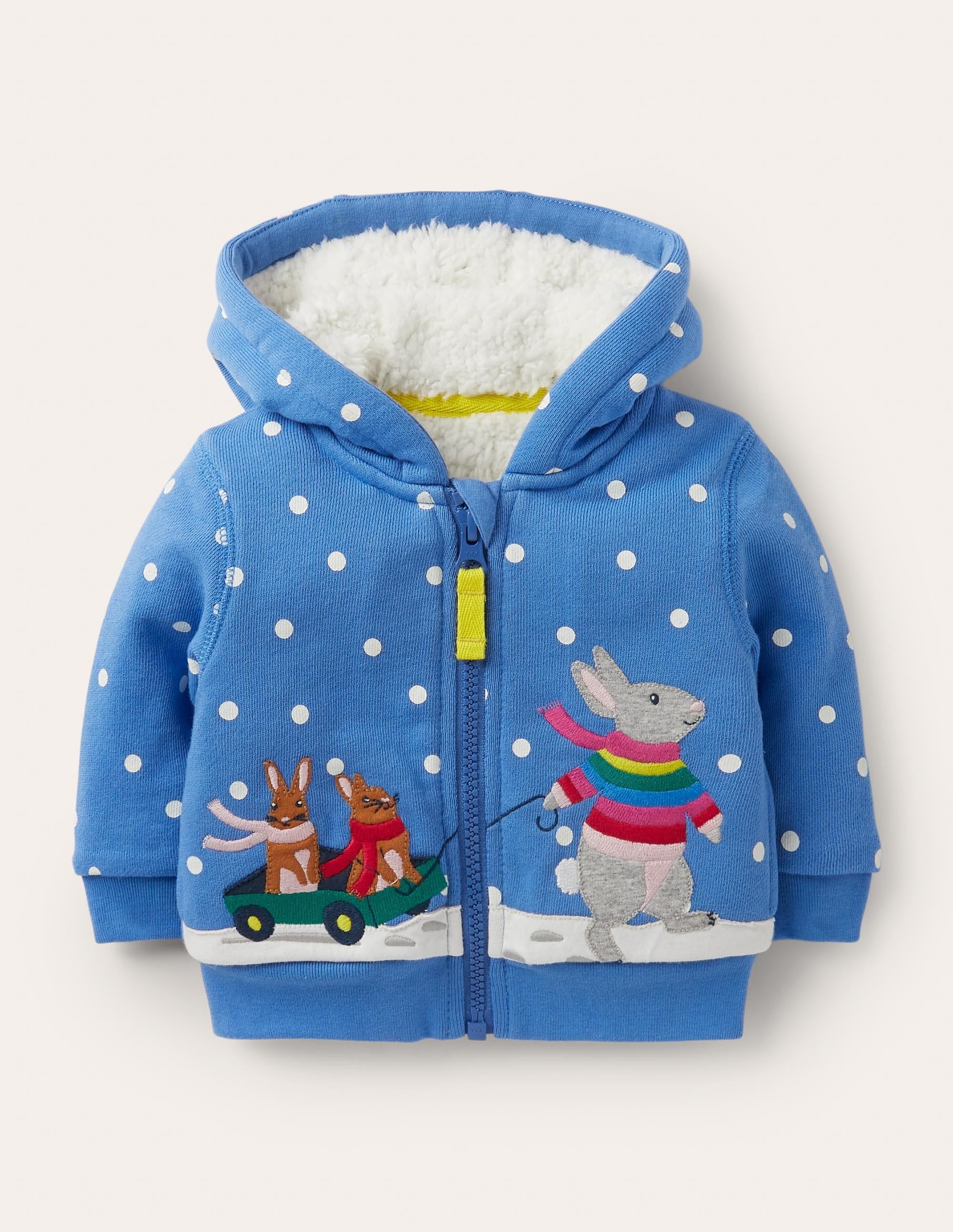 Hoodie mit kuscheligem Futter-Elisabethanisches Blau, Häschenszene