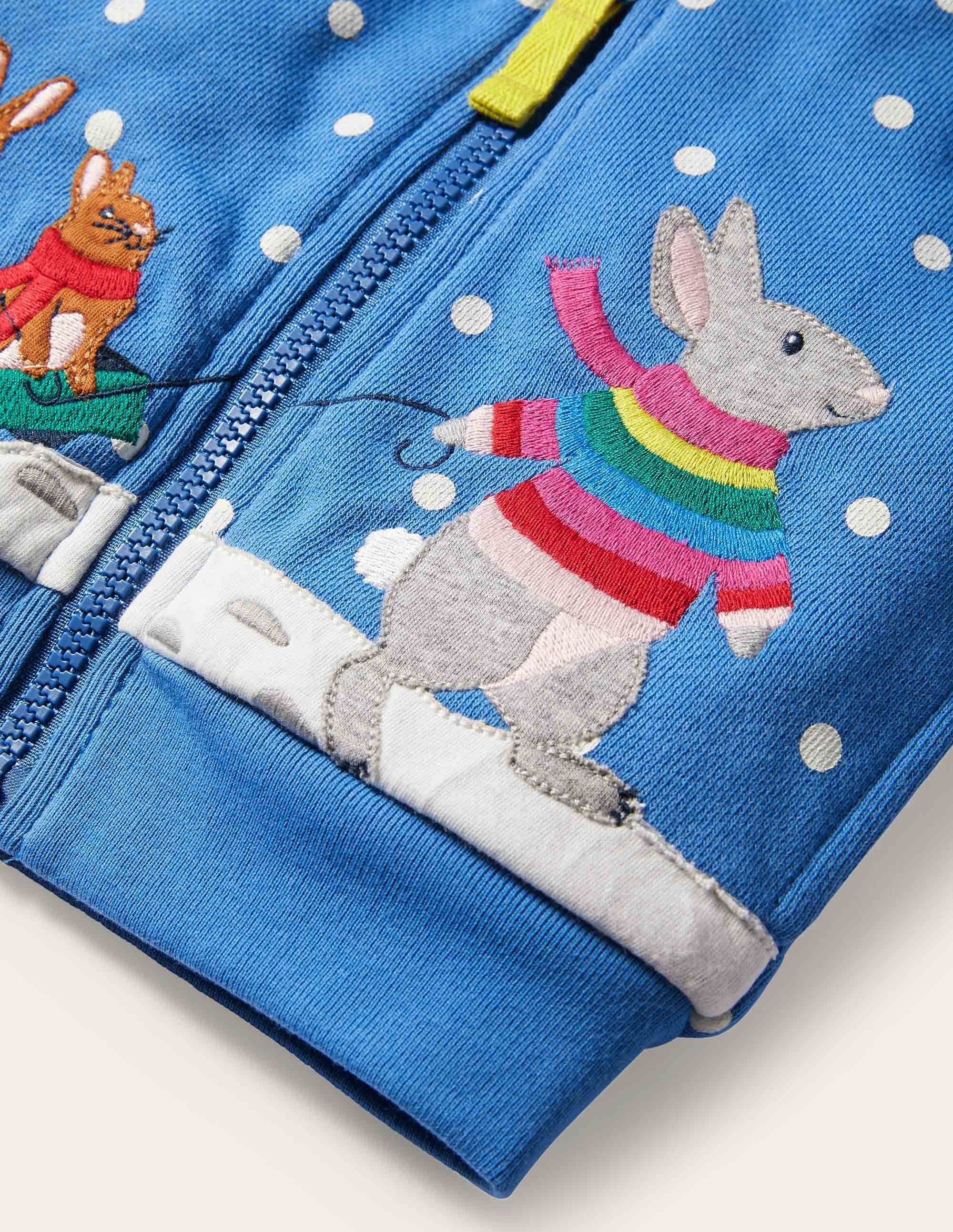 Hoodie mit kuscheligem Futter-Elisabethanisches Blau, Häschenszene - Image 3
