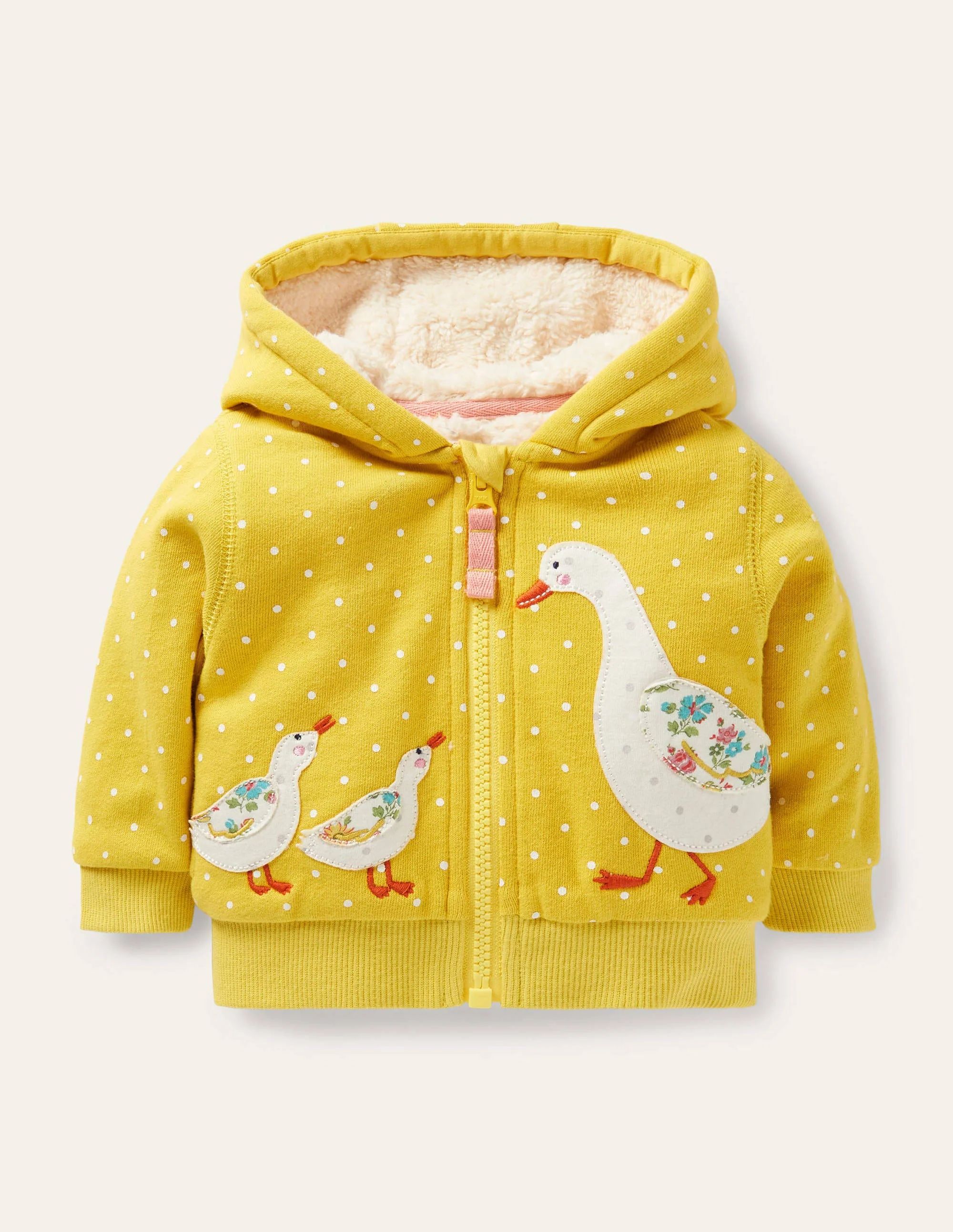 Hoodie mit kuscheligem Futter-Maisgelb, Enten