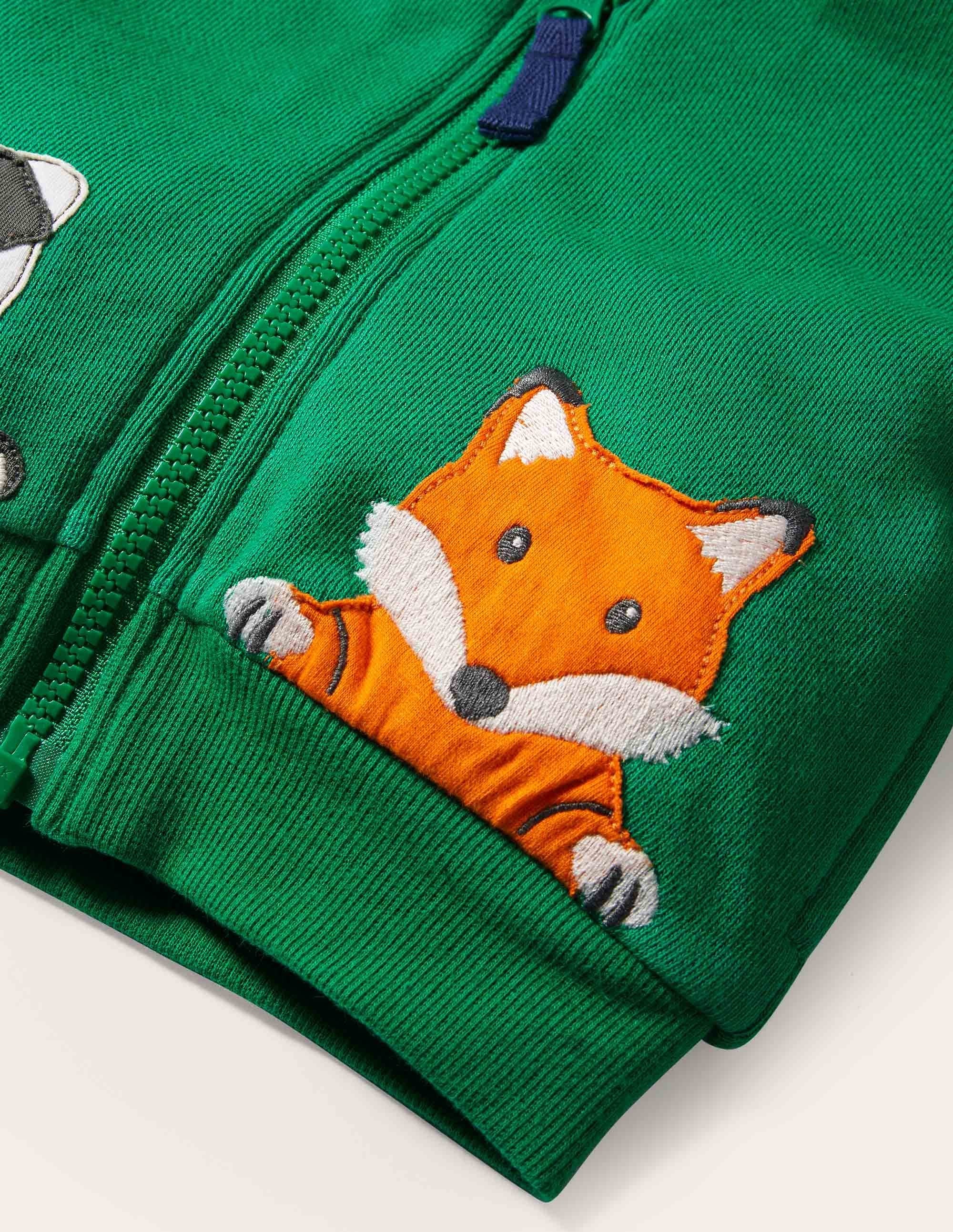 Hoodie mit kuscheligem Futter-Schottengrün, Tiere - Image 3