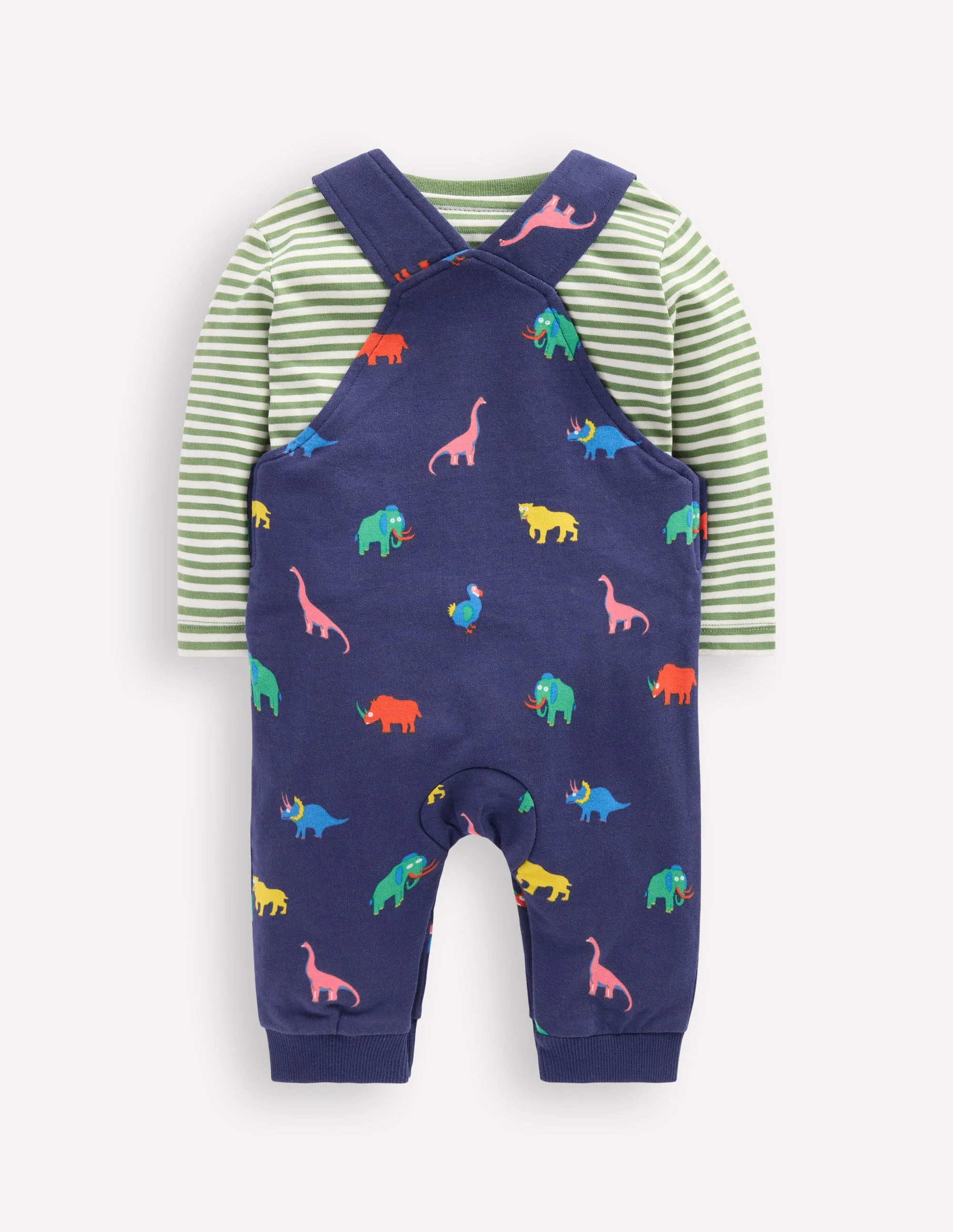 Jersey-Oberteil und Latzhose im Set-Bunt Prähistorische Tiere - Image 2