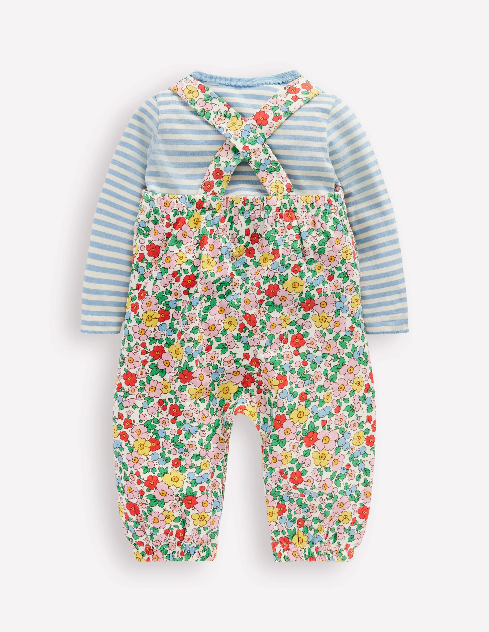 Jersey-Oberteil und Latzhose im Set-Eierpunsch Apfelblüte - Image 2