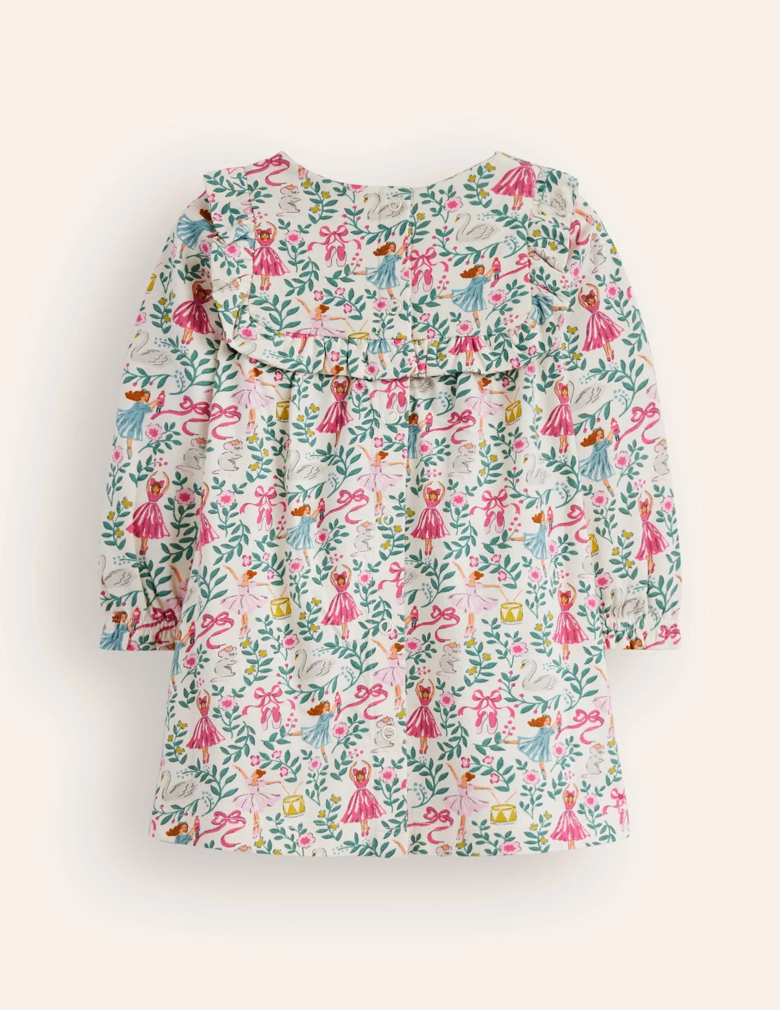 Jersey-Rüschenkleid-Naturweiß Ballett Toile - Image 2
