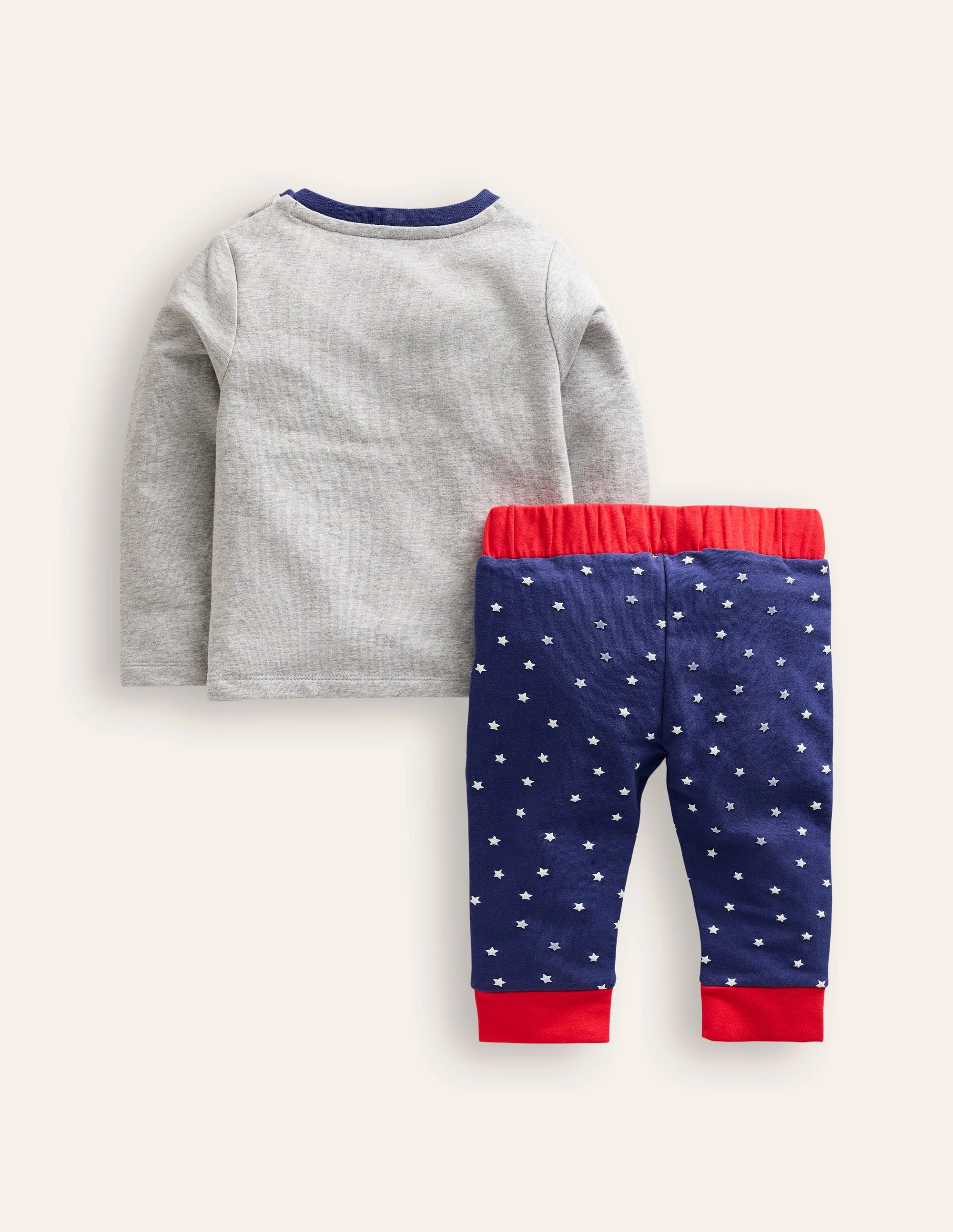 Jersey-Set mit Oberteil und Hose-Grau Meliert mit Rentier - Image 2
