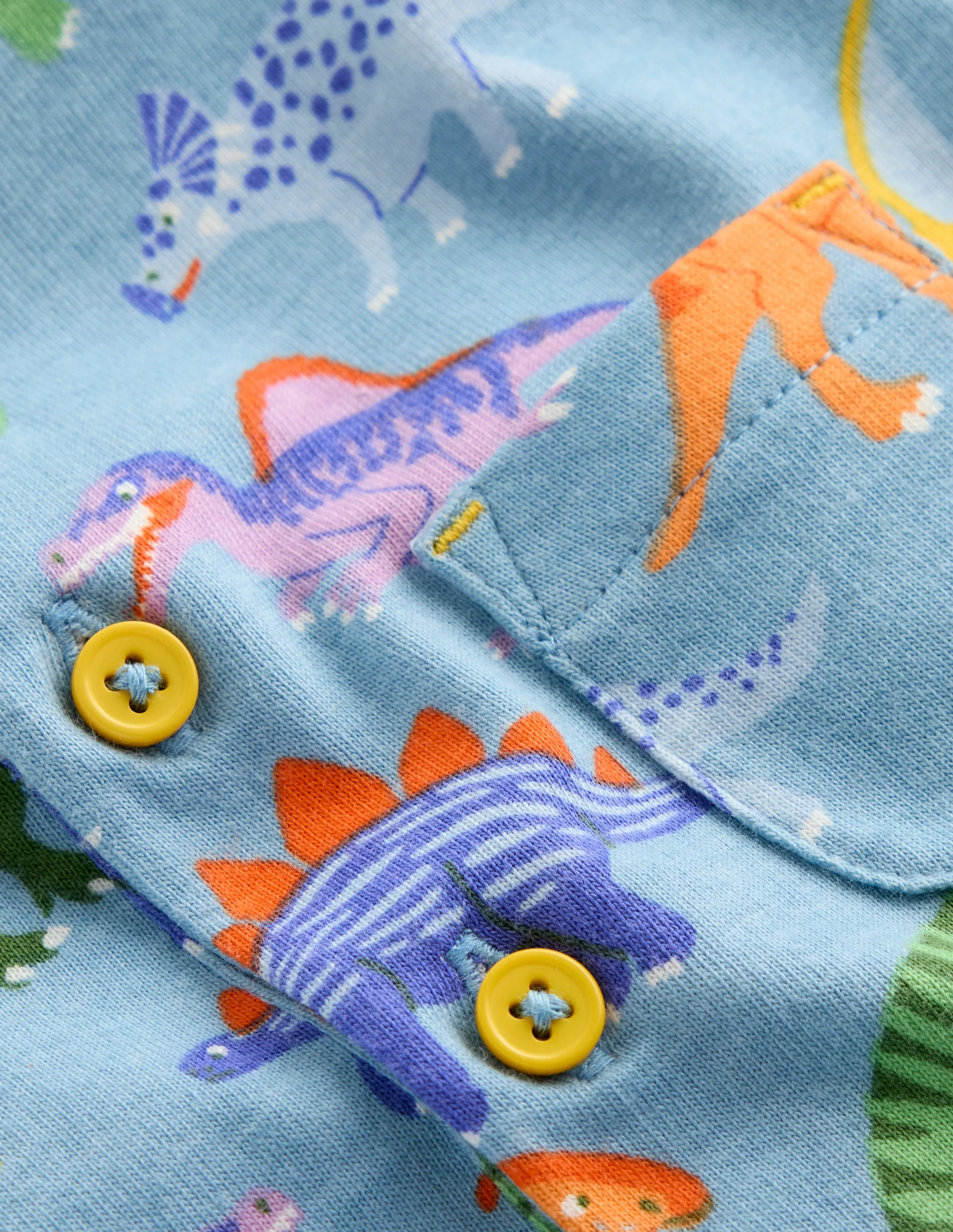 Jersey-Strampler-Vintage-Blau Dinosaurier - Image 3