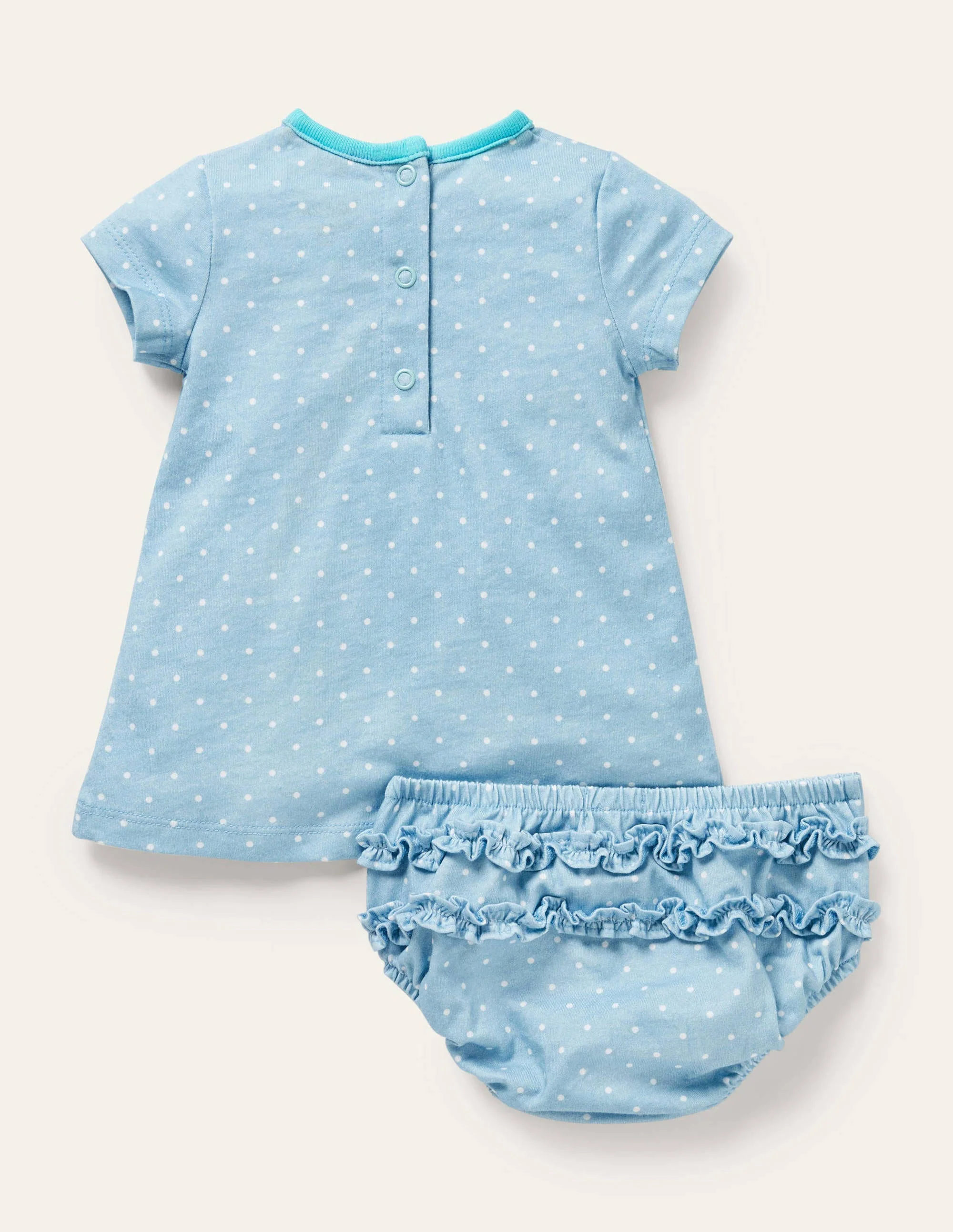 Jerseykleid mit Applikation-Naturweiß/Wasserblau, Qualle - Image 2