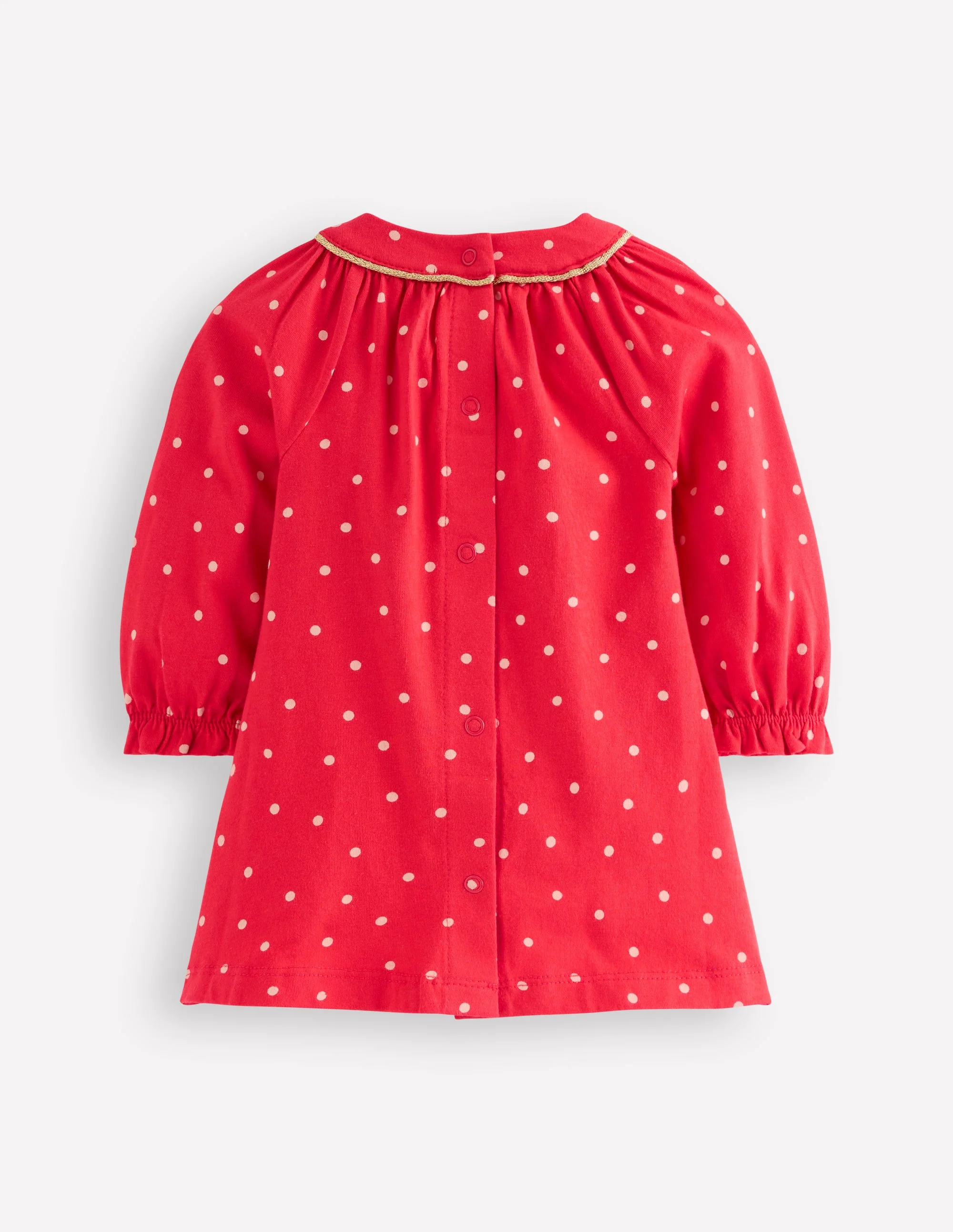 Jerseykleid mit großer Applikation-Royales Rot Punkte Mäuse - Image 2