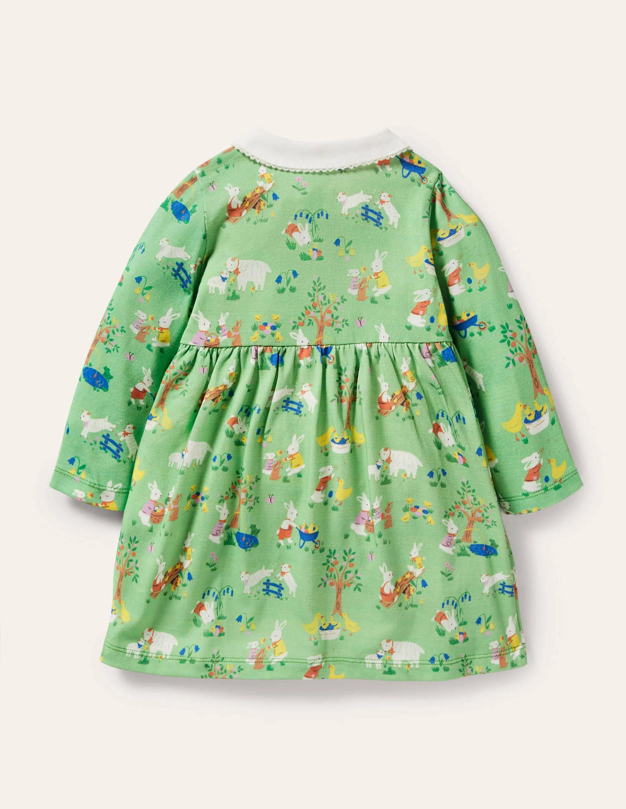 Jerseykleid mit Kragen-Brunnengrün, Frühlingsmuster - Image 2