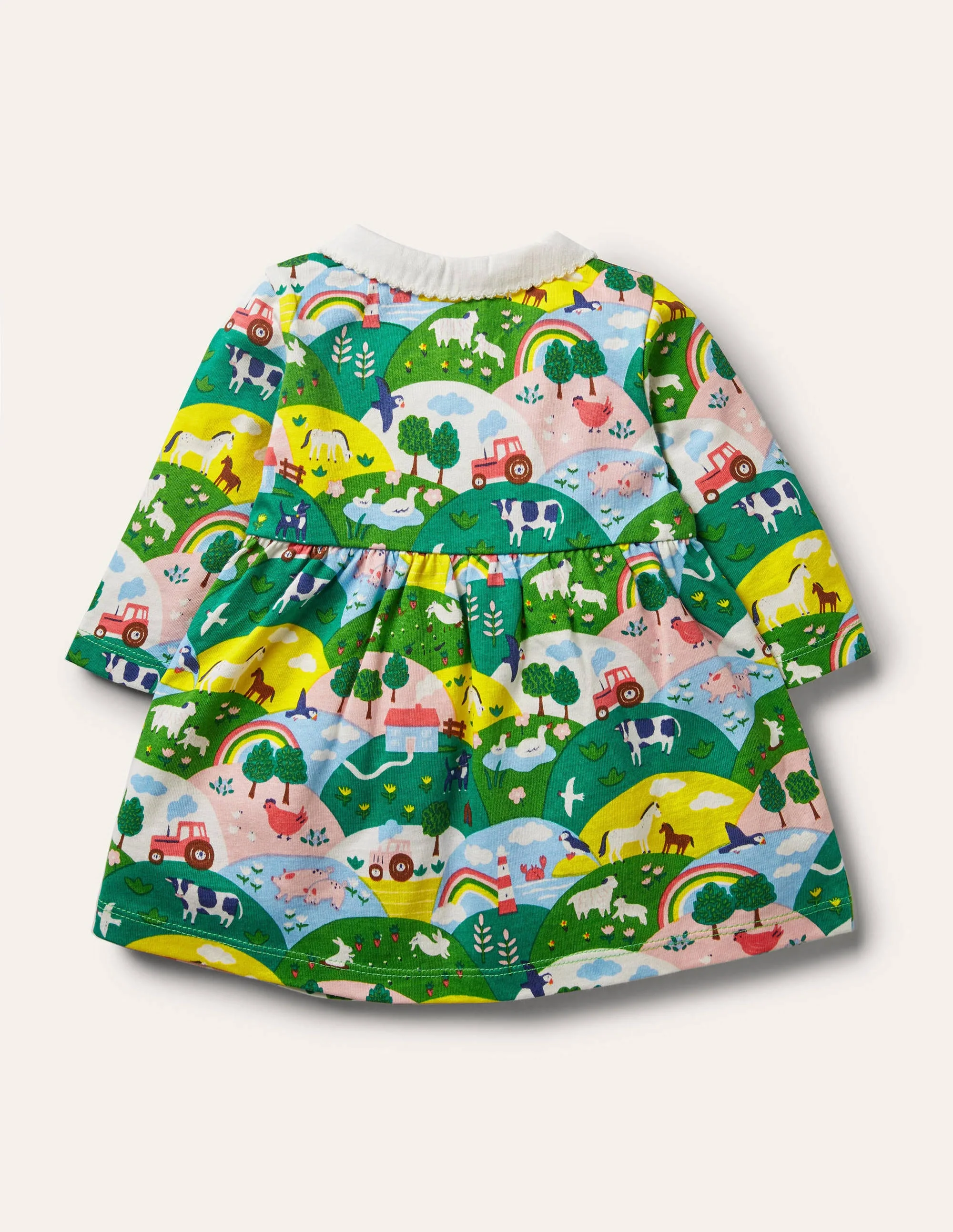 Jerseykleid mit Kragen-Bunte Küstenszene, Bauernhof - Image 2