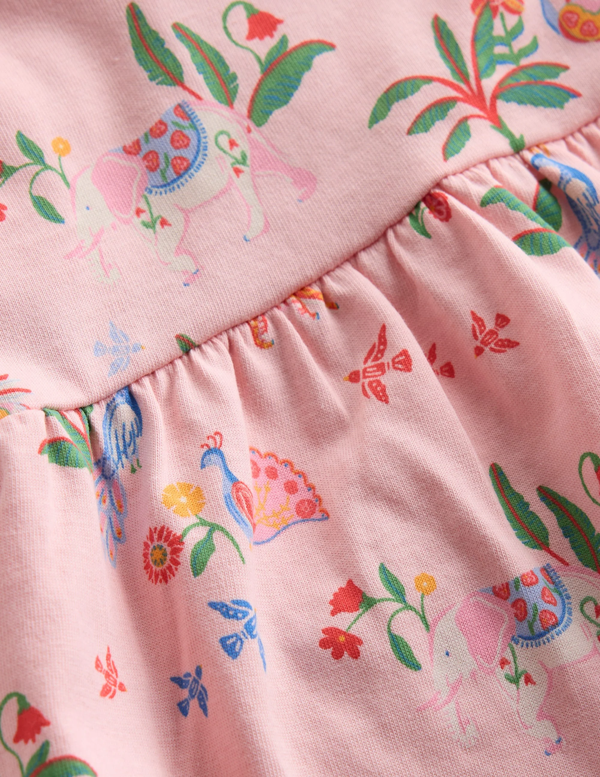 Jerseykleid mit Lochstickerei-Rosa Tropische Tiere - Image 4