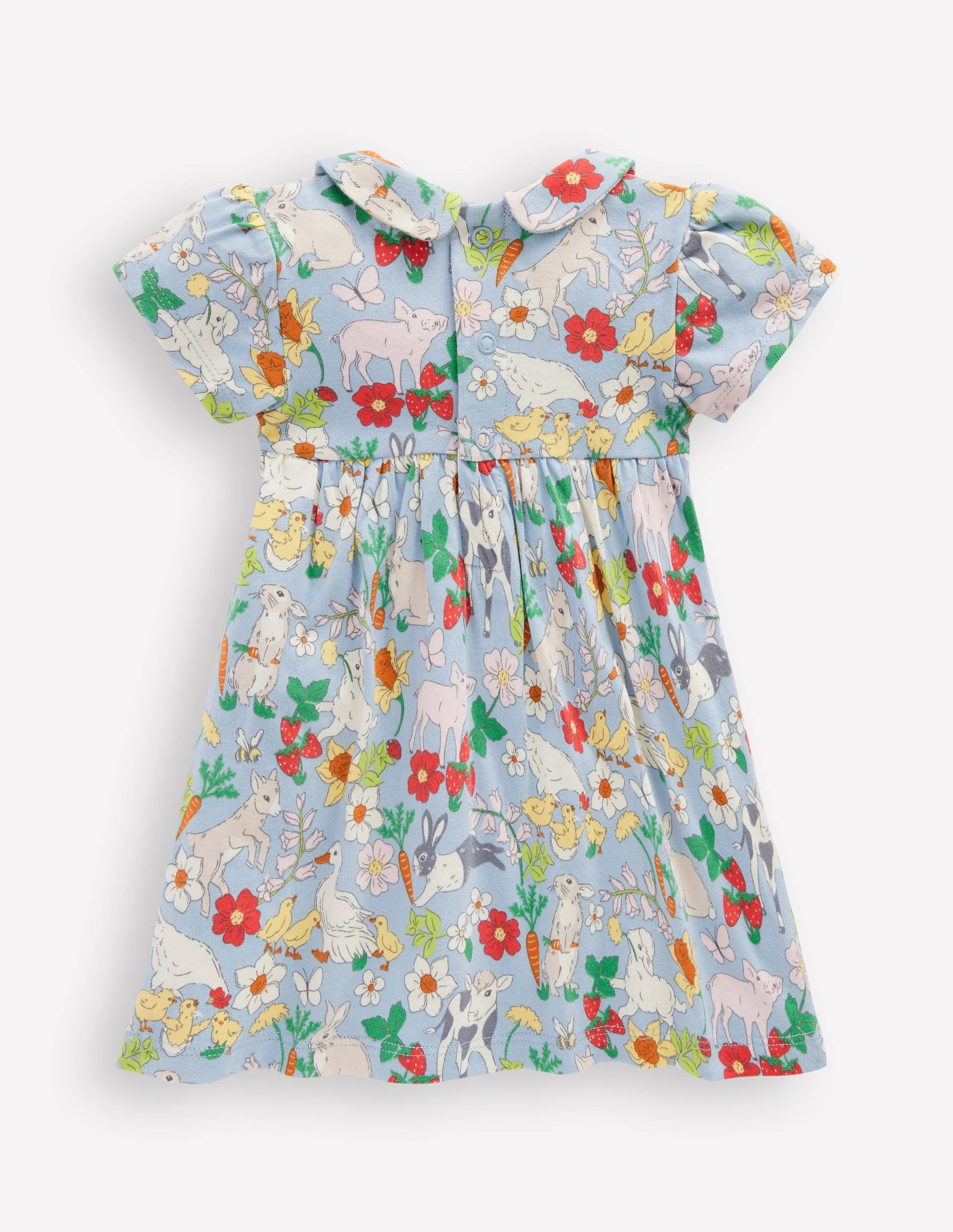 Jerseykleid mit Peter-Pan-Kragen-Nebliges Blau Frühlingswiese - Image 2