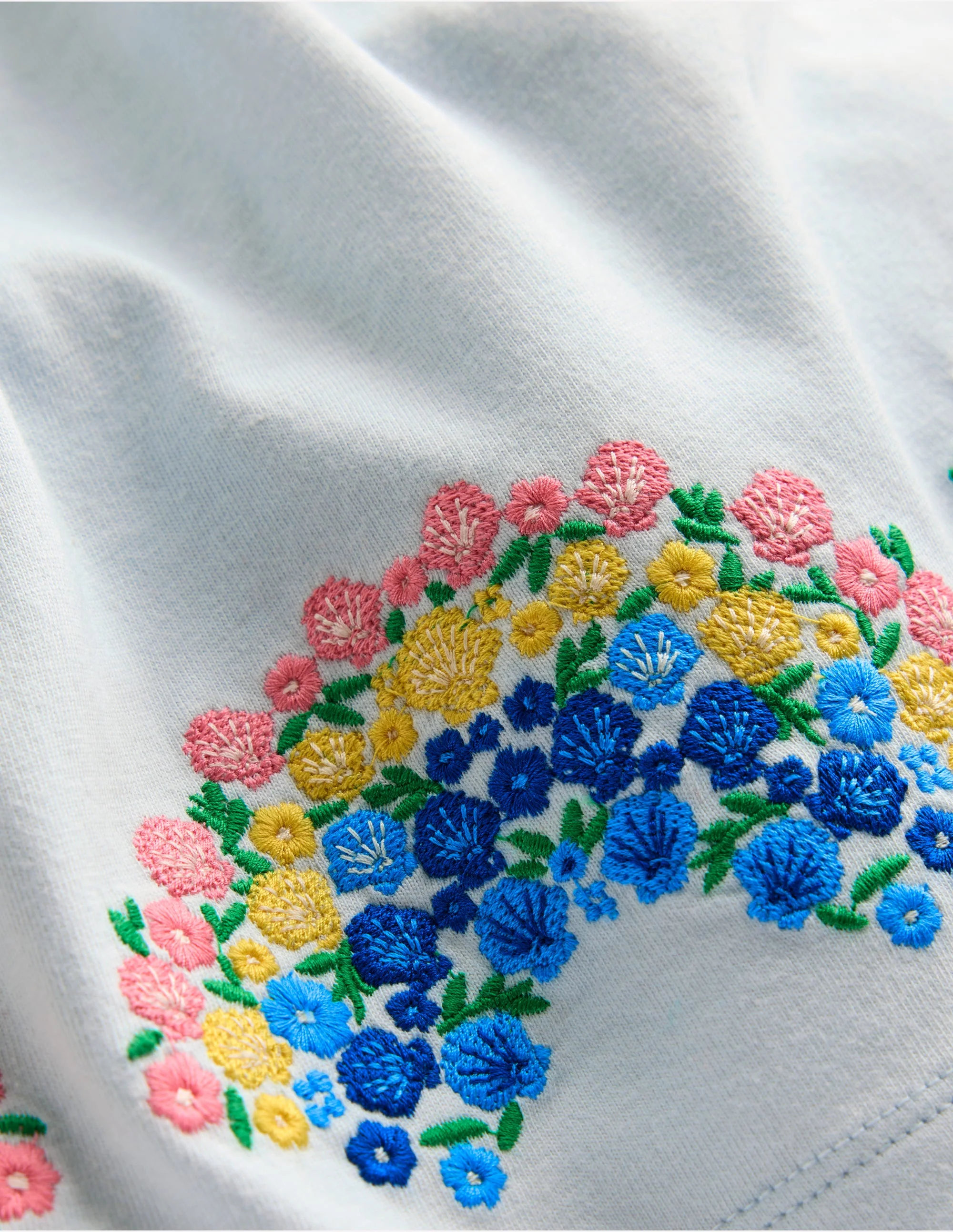 Jerseykleid mit Rüschenärmeln und Logo-Blau mit Regenbogen - Image 3
