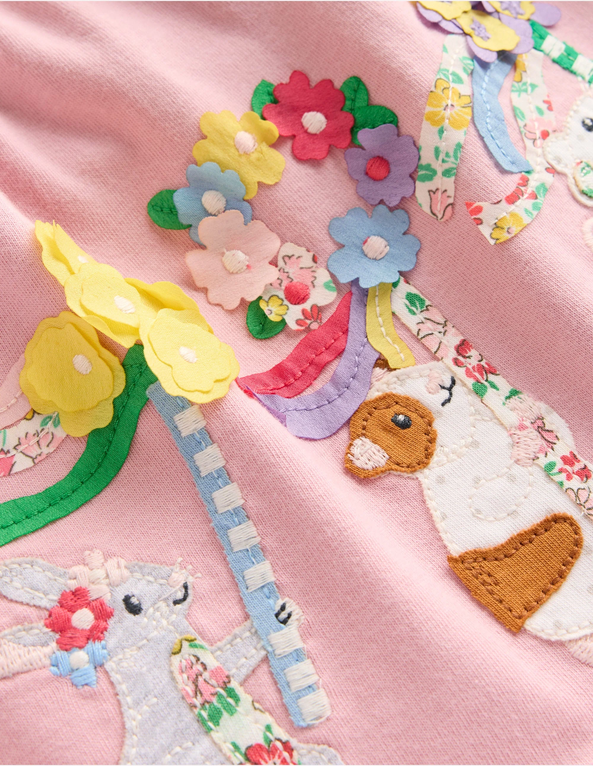 Jerseykleid mit Rüschenärmeln und Logo-Zephyr Maifeiertags-Tiere - Image 3