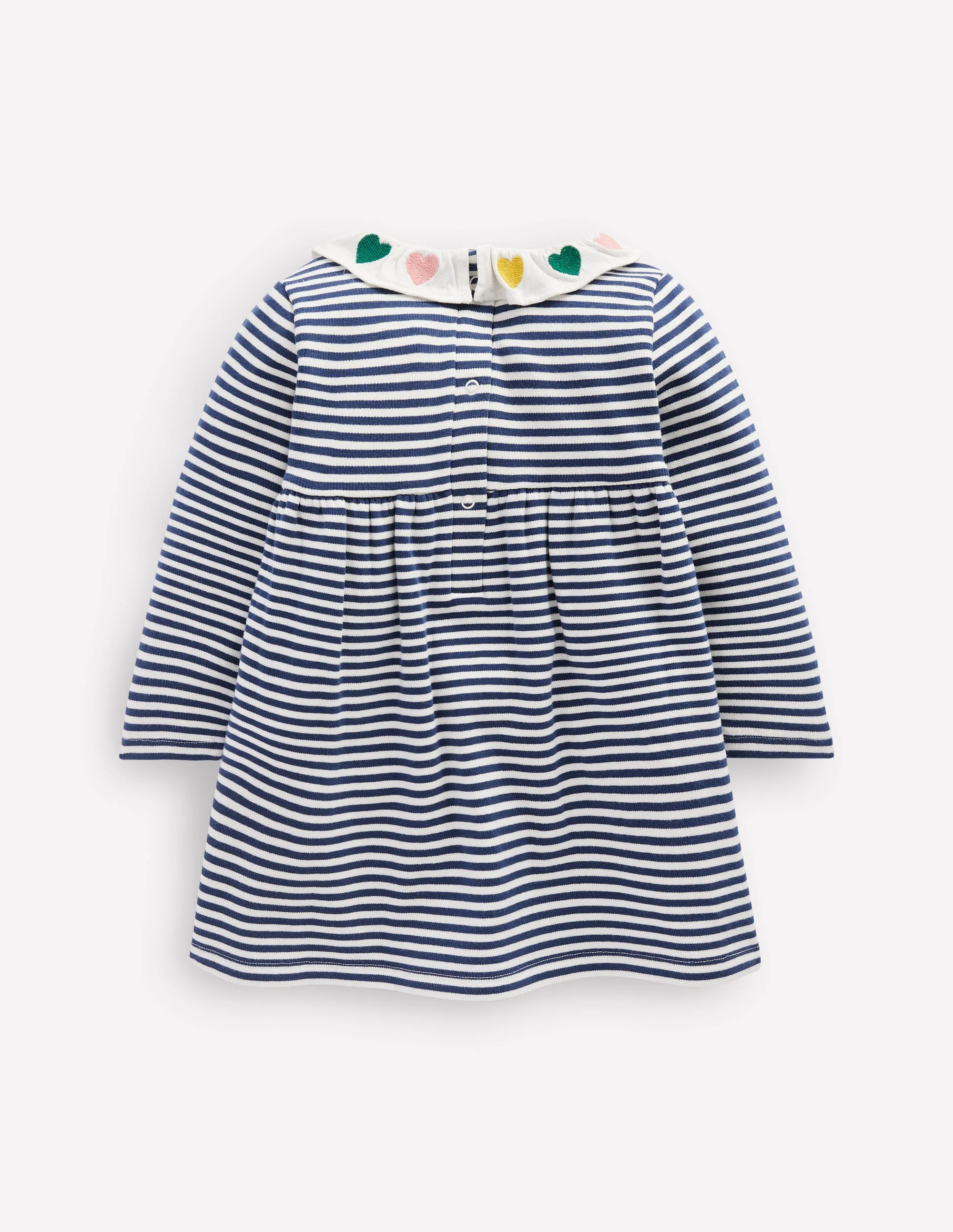 Jerseykleid mit Stickerei-Steuerbordblau Naturweiß Streifen - Image 2