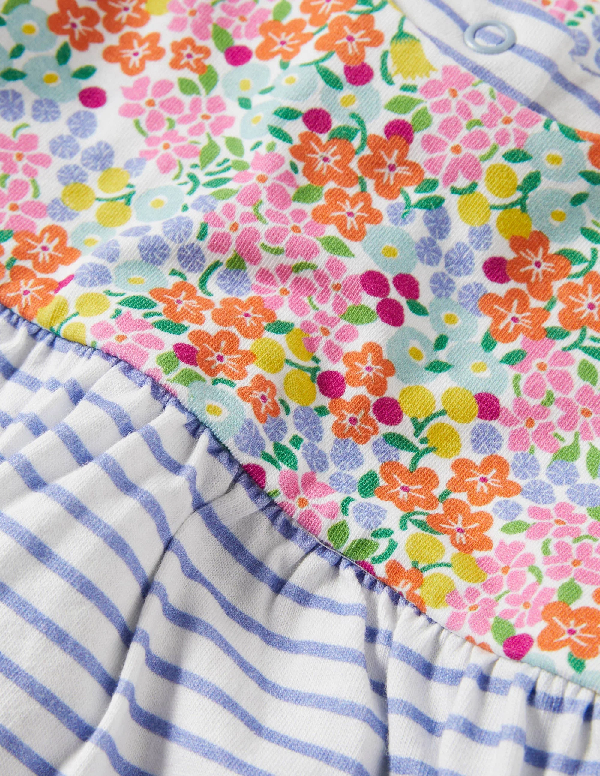 Jerseykleid-Set mit Blumenmuster-Naturweiß, Tropisches Blumenbeet - Image 3