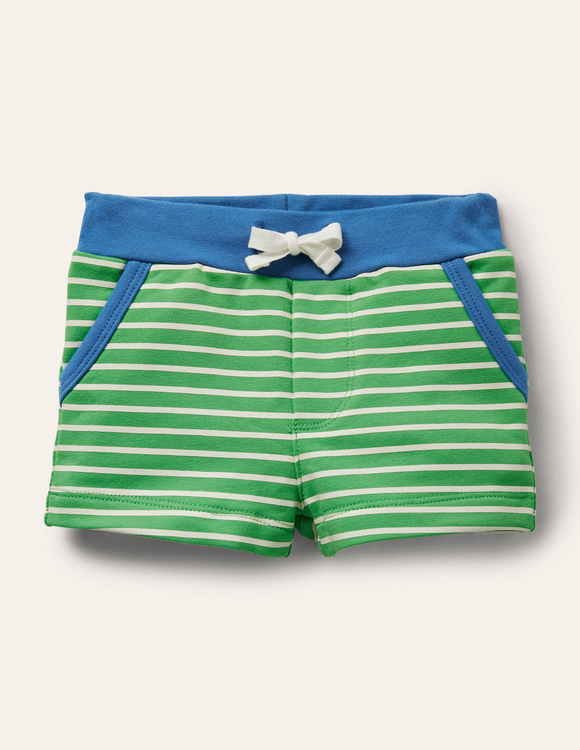Jerseyshorts-Grün/Naturweiß