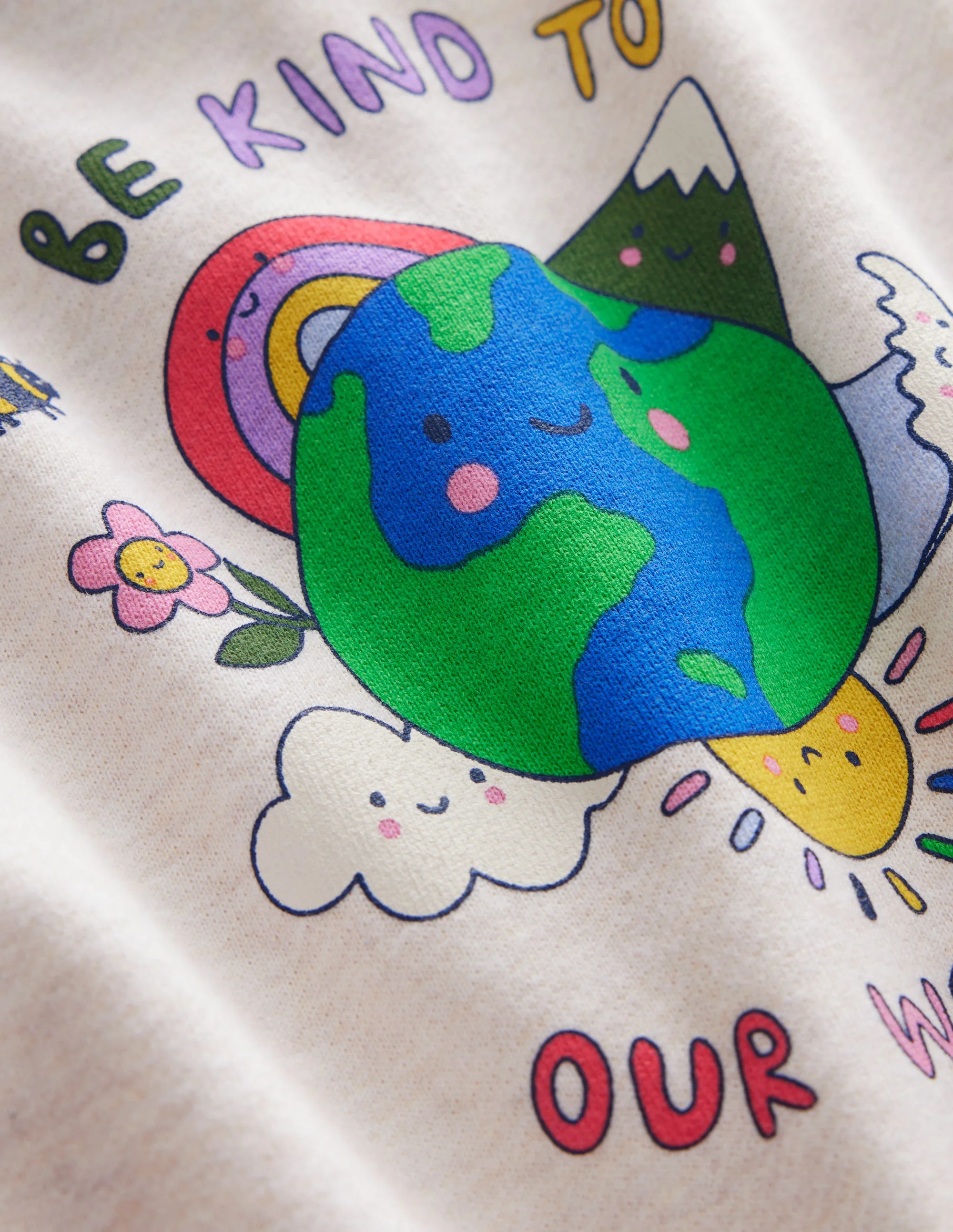 Jerseystrampler mit Aufschrift-Hellbeige Meliert, Planet - Image 3