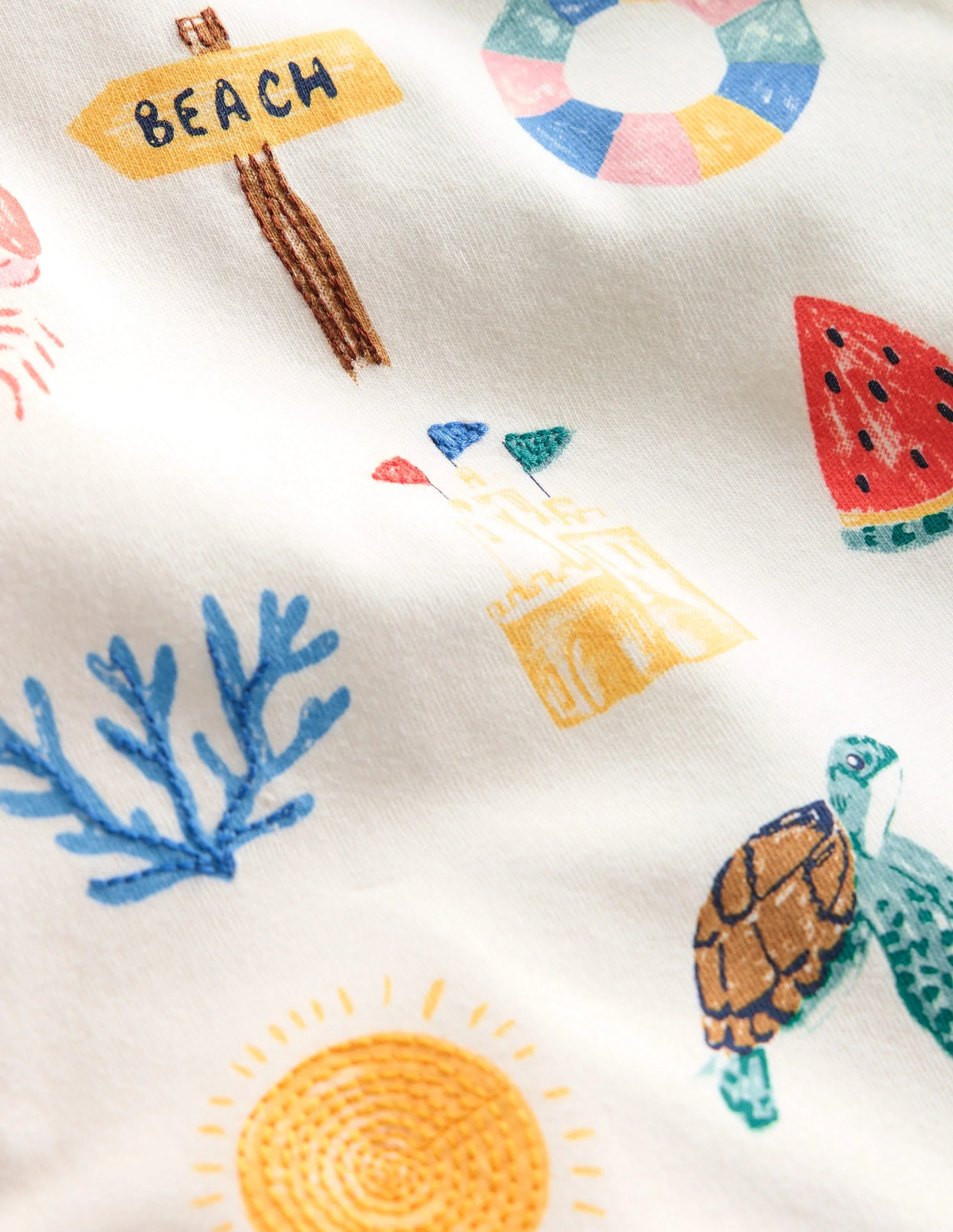 Kurzärmeliges T-Shirt mit Logo-Naturweiß Sommer Logo - Image 2
