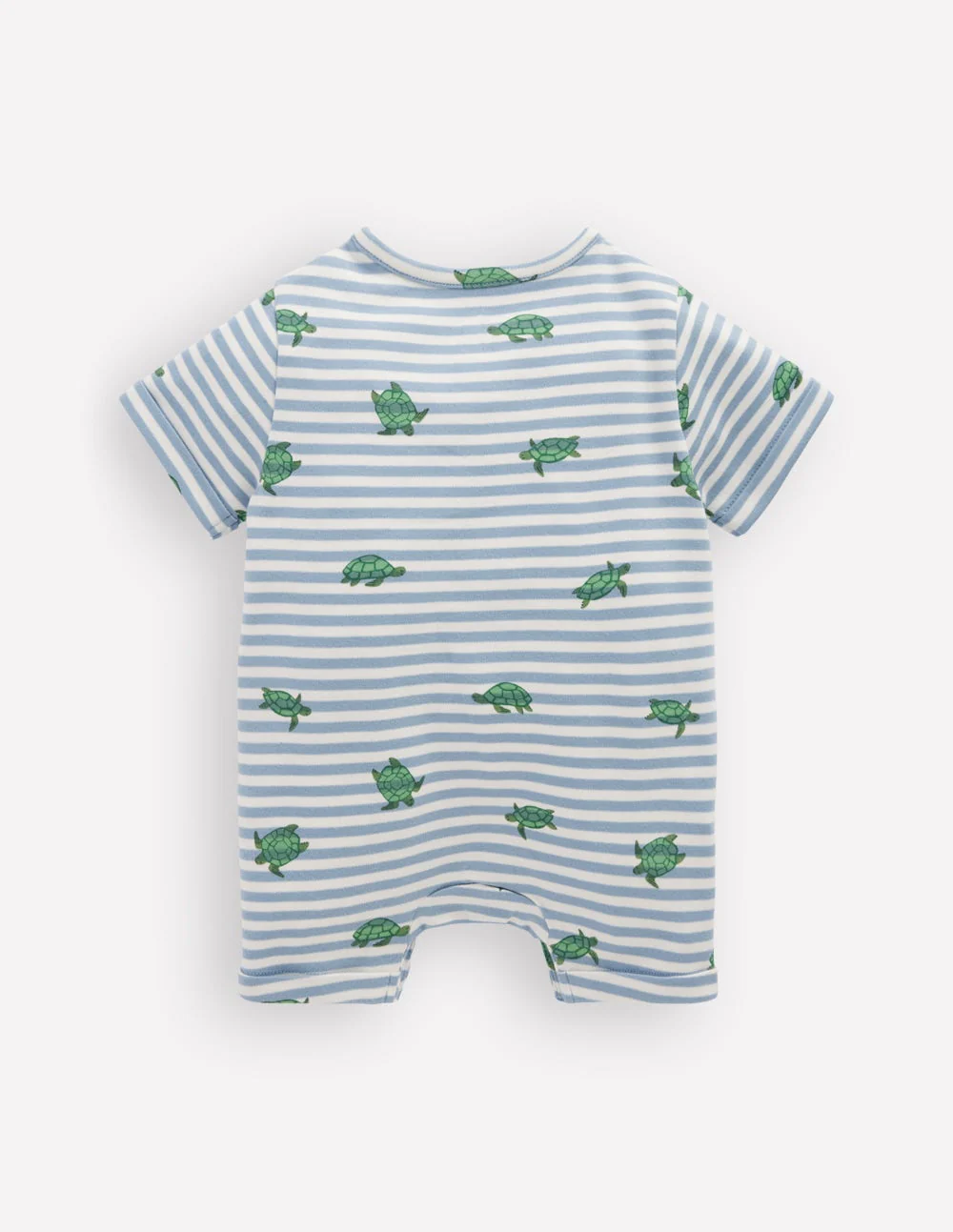 Kurzärmliger Jersey-Strampler-Blau Streifen Babyschildkröten - Image 2