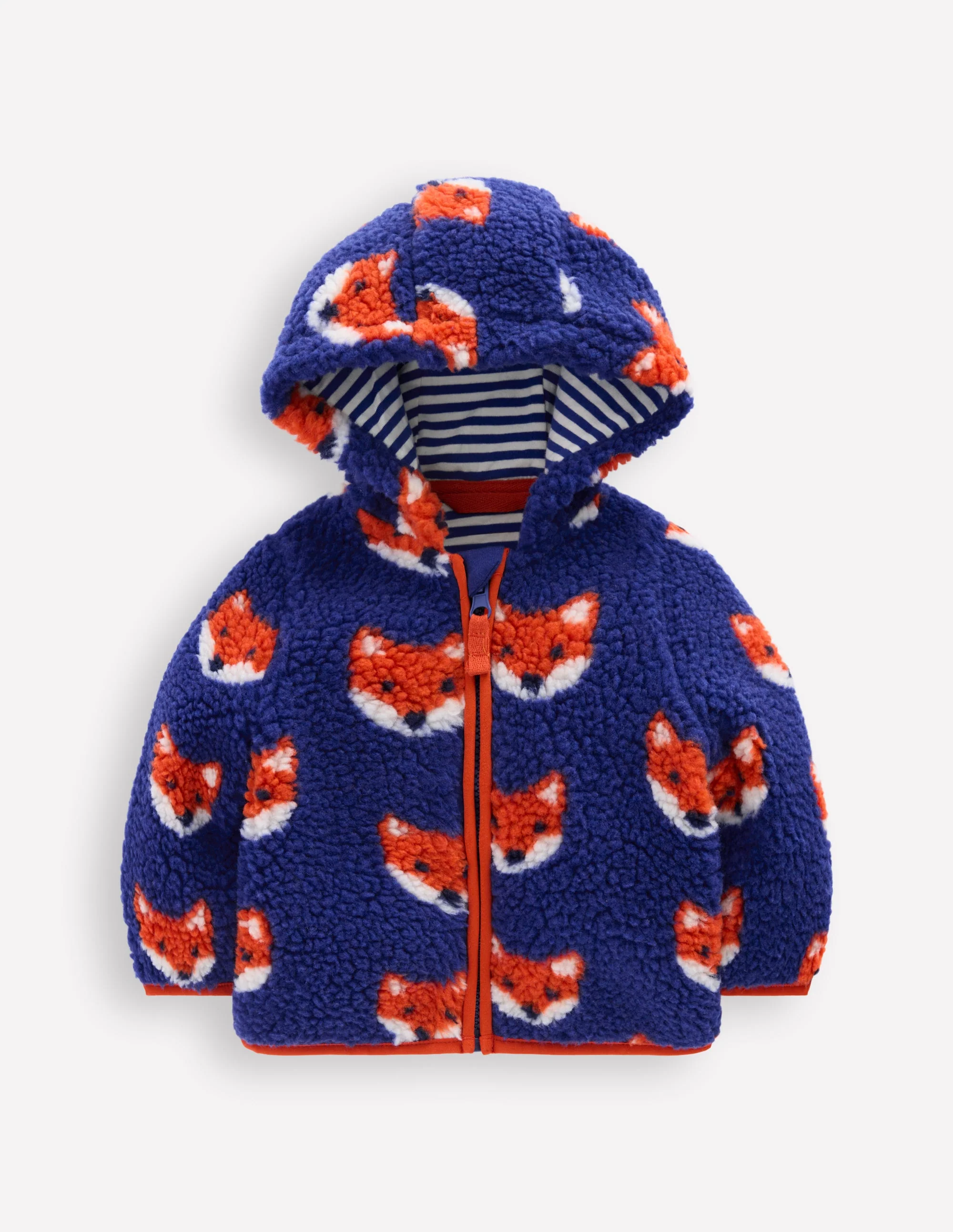 Kuschelige, originelle Teddyfell-Jacke für Jungen-Blau Füchse