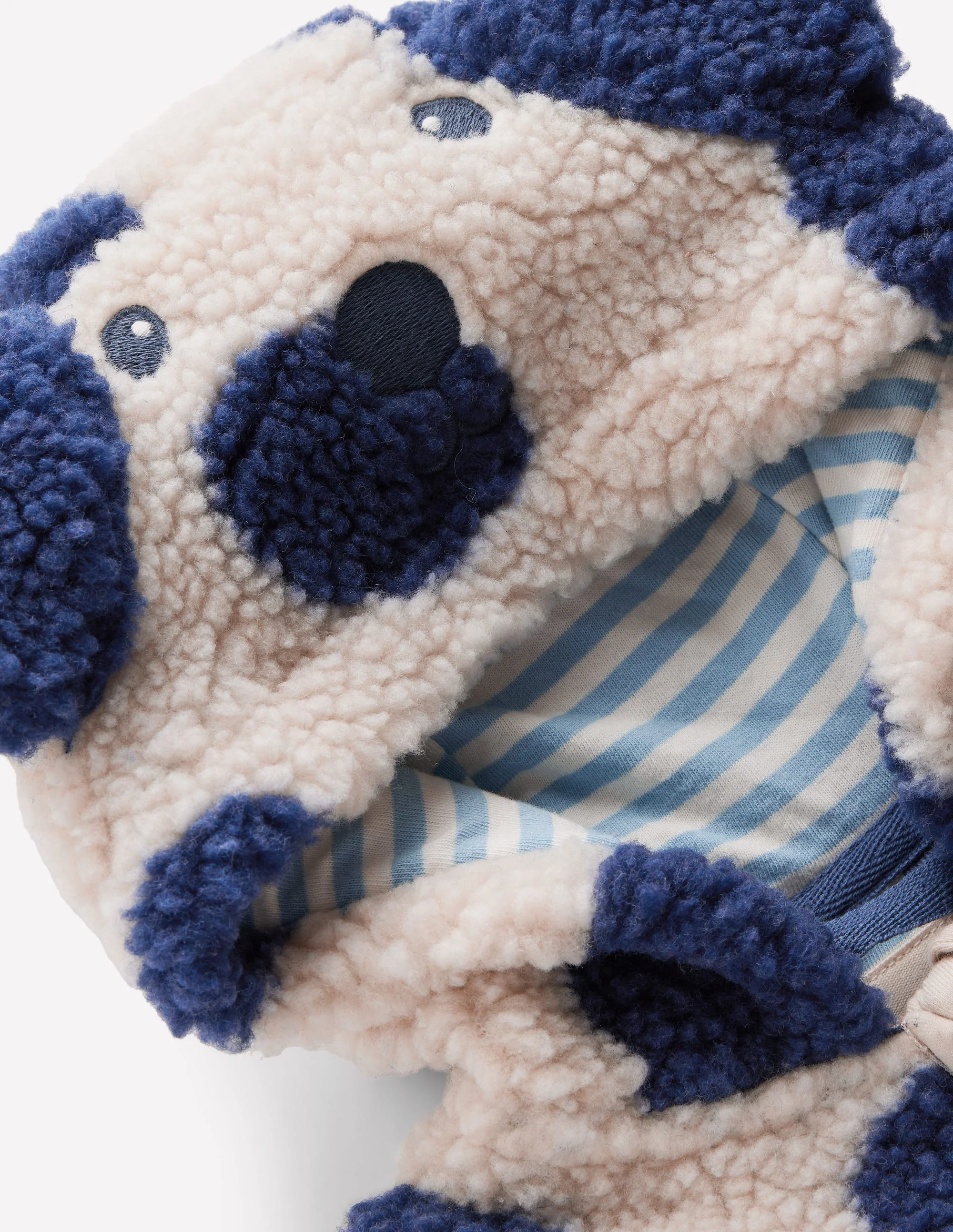 Kuschelige, originelle Teddyfell-Jacke für Jungen-Marineblau & Naturweiß Hund - Image 3