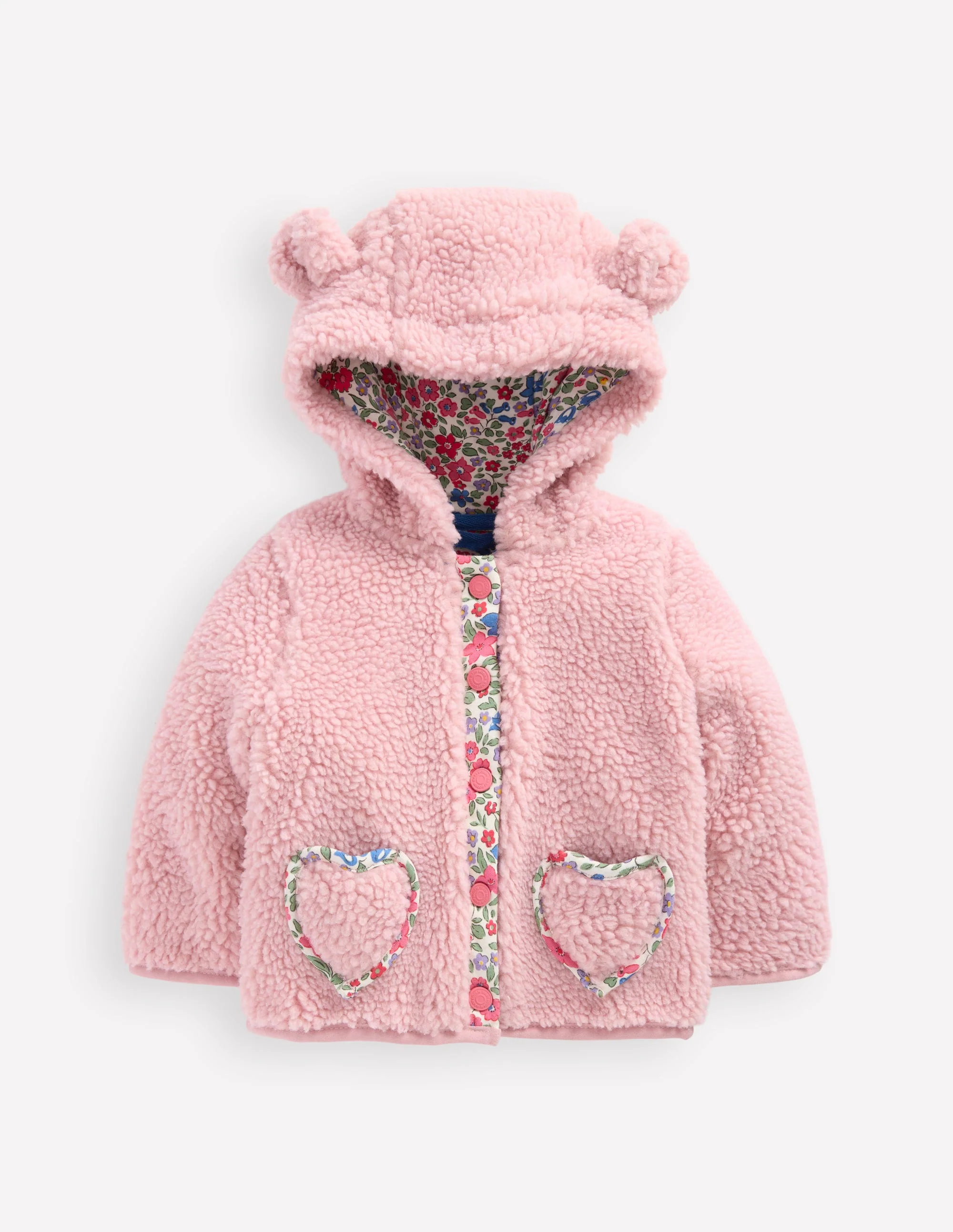Kuschelige, originelle Teddyfell-Jacke für Mädchen-ROSA