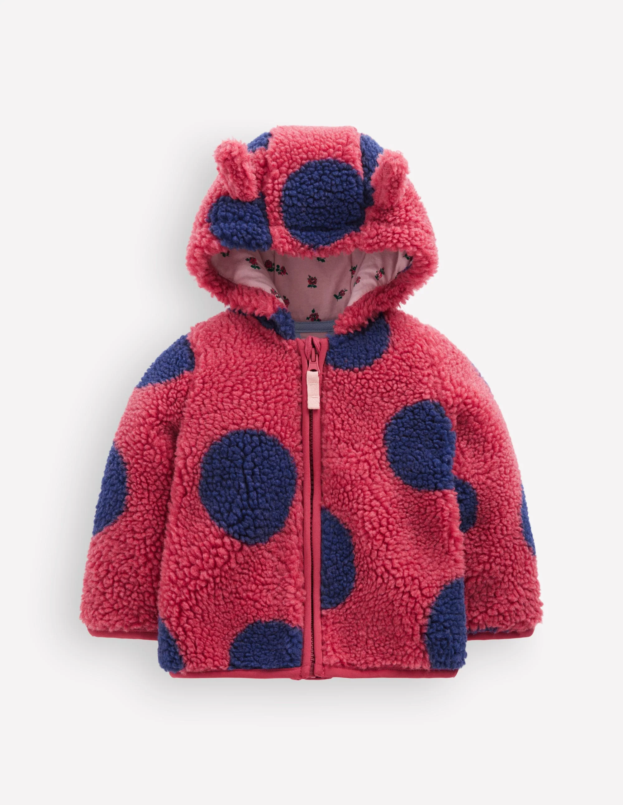 Kuschelige, originelle Teddyfell-Jacke für Mädchen-Rot