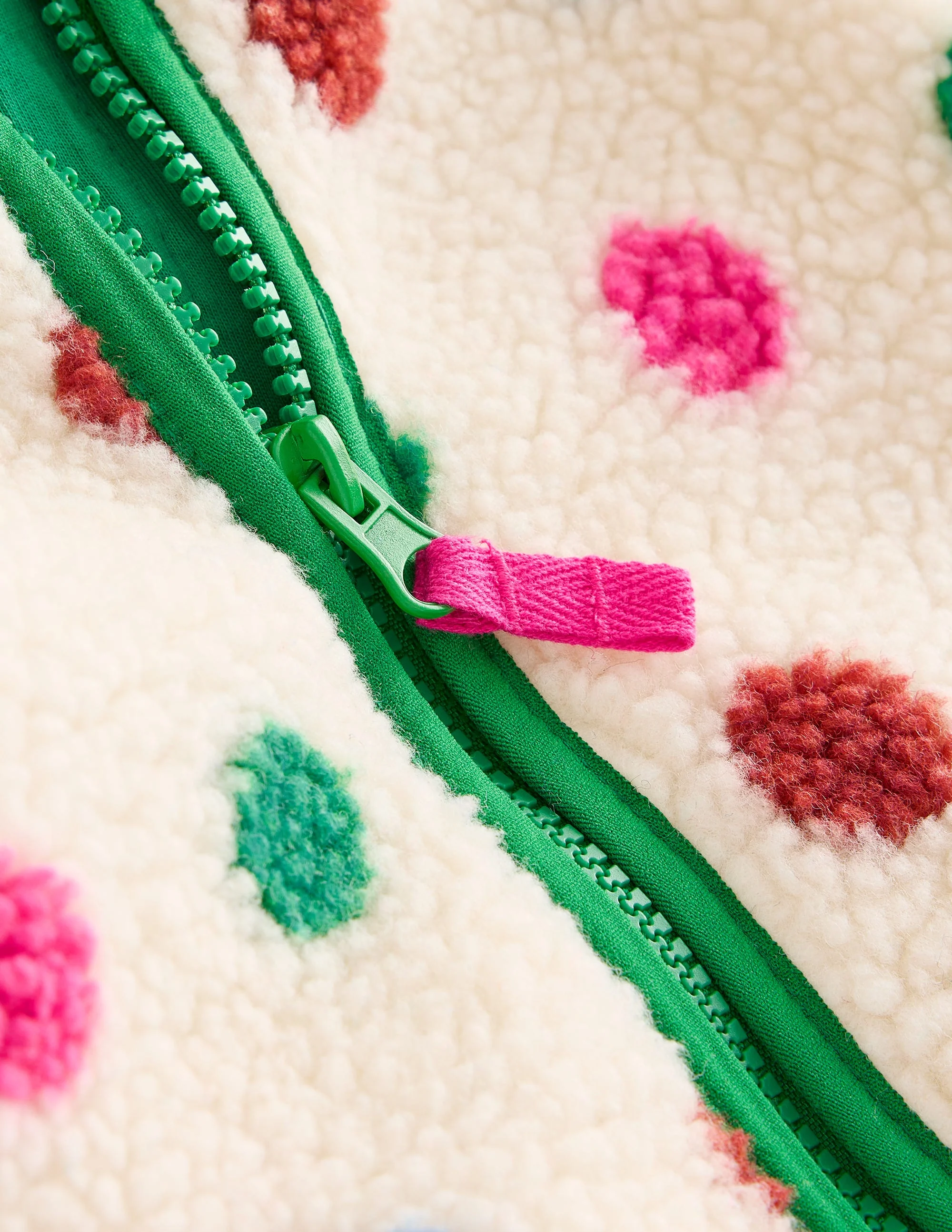 Kuschelige Teddyfell-Jacke-Bunt Gepunktet - Image 3