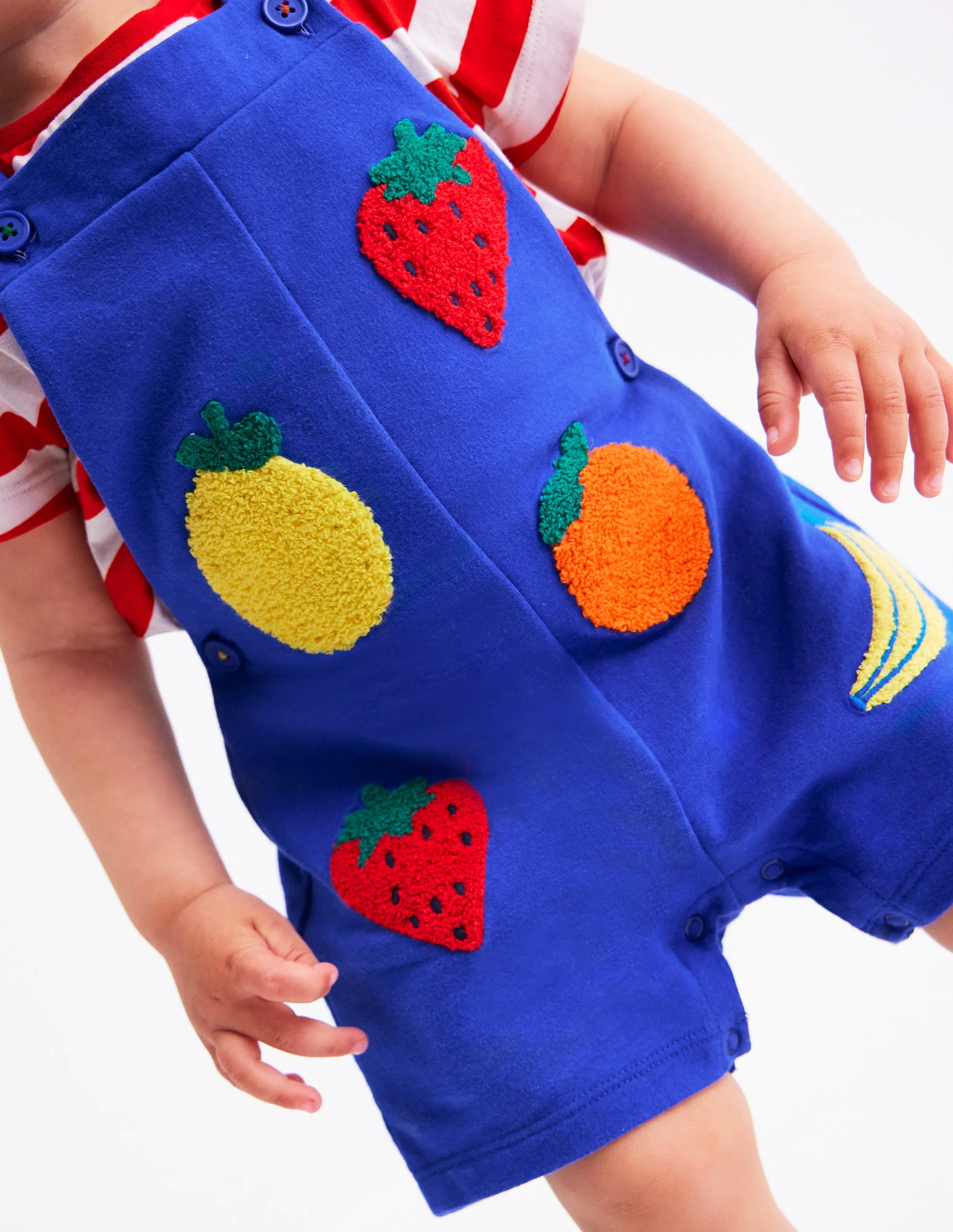 Latzhosen-Set aus Bouclé-Jersey-Marineblau Frucht - Image 3