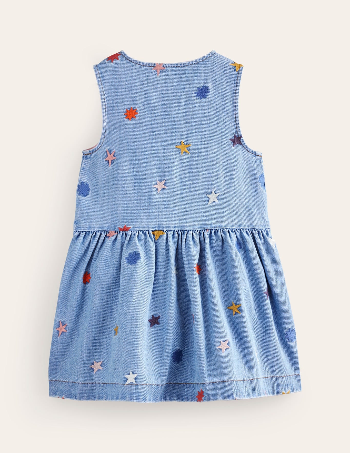 Latzkleid mit Knöpfen-Bunte Sterne Stickerei - Image 2