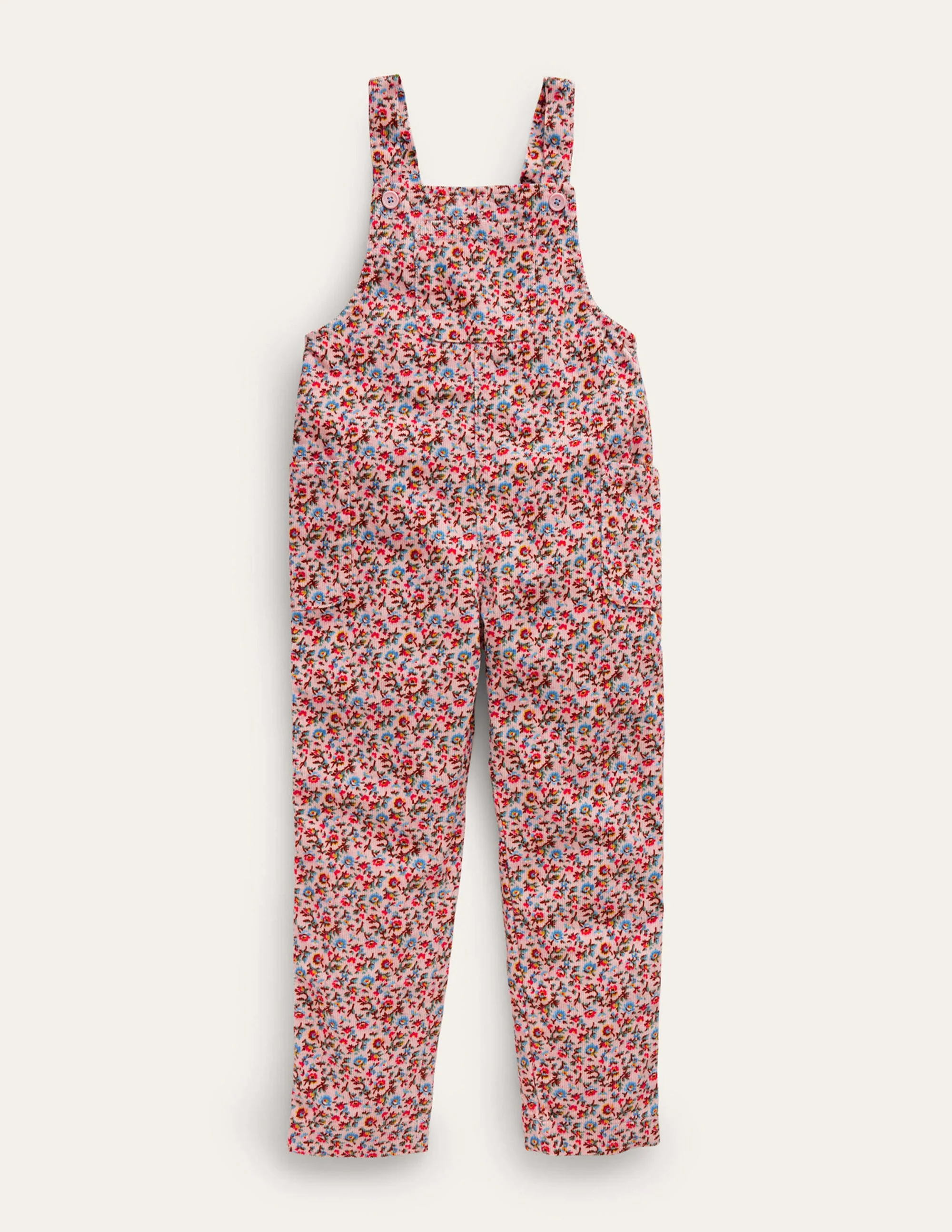 Locker geschnittene Latzhose aus Cord-Hellrosa Brombeere