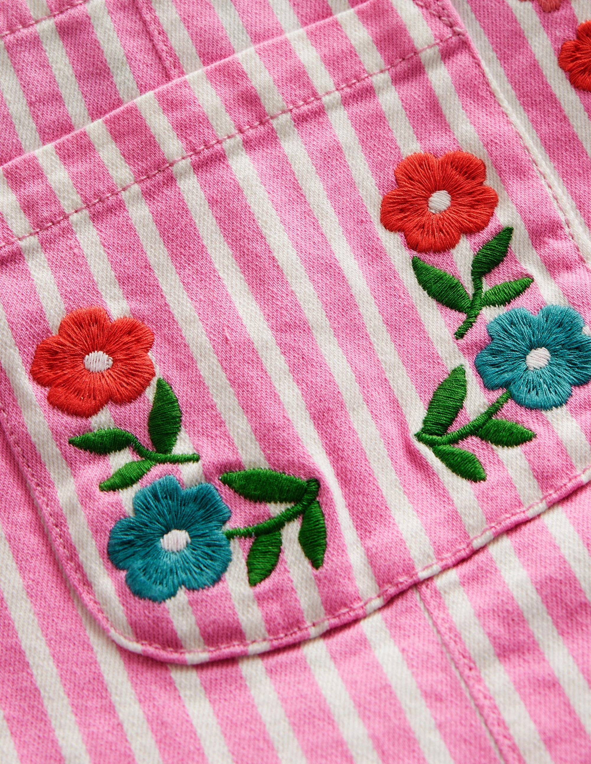 Lockere Latzhose-Rosa/Naturweiß Streifen - Image 3