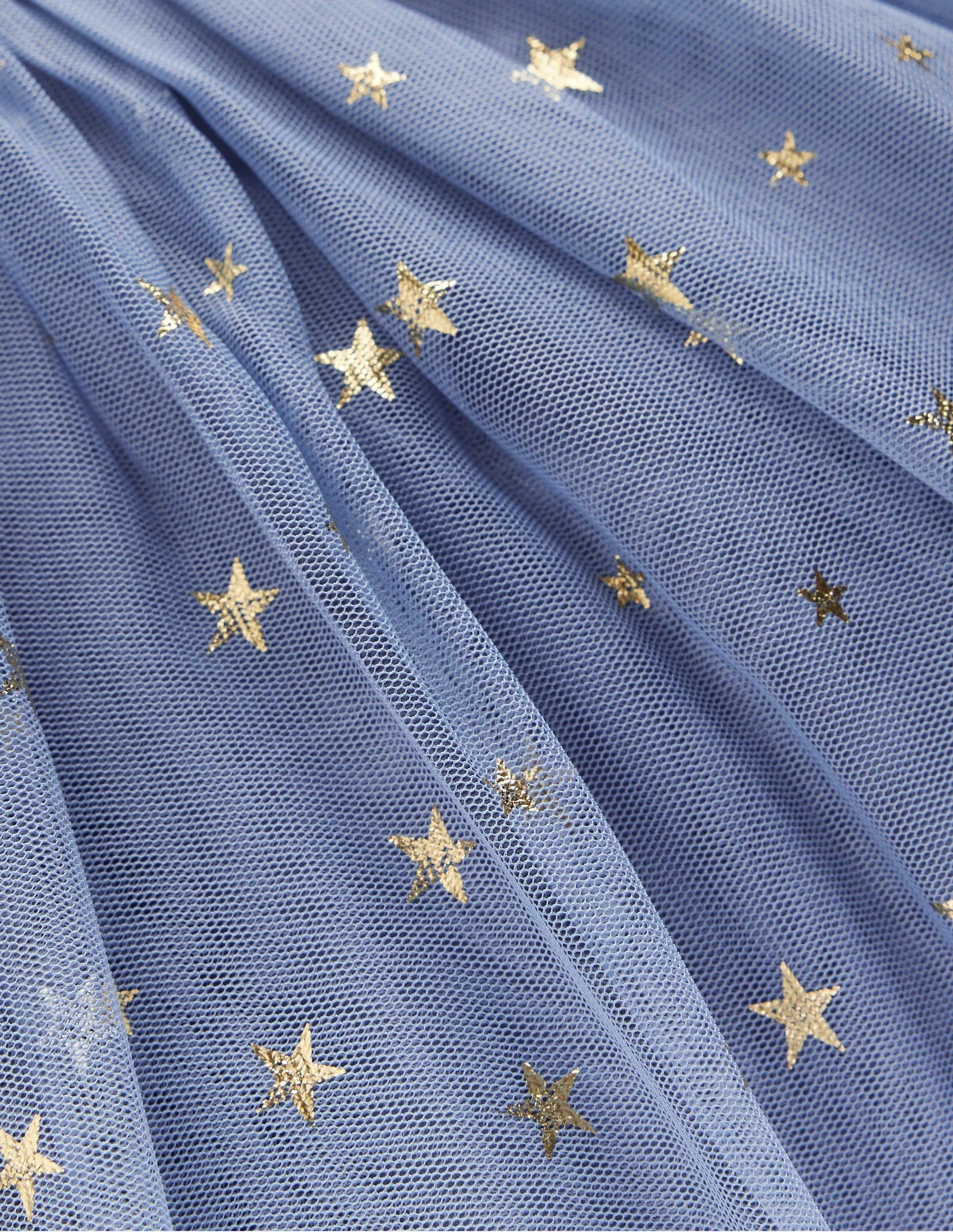 Mehrlagiges Tüllkleid-Blau Goldfolien-Sterne - Image 3
