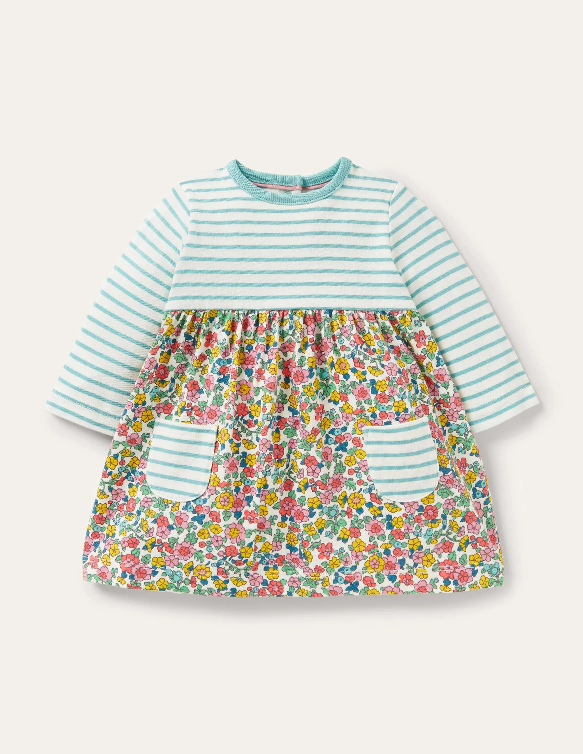Mustermixkleid-Bunt, Vintage-Blumenbeet