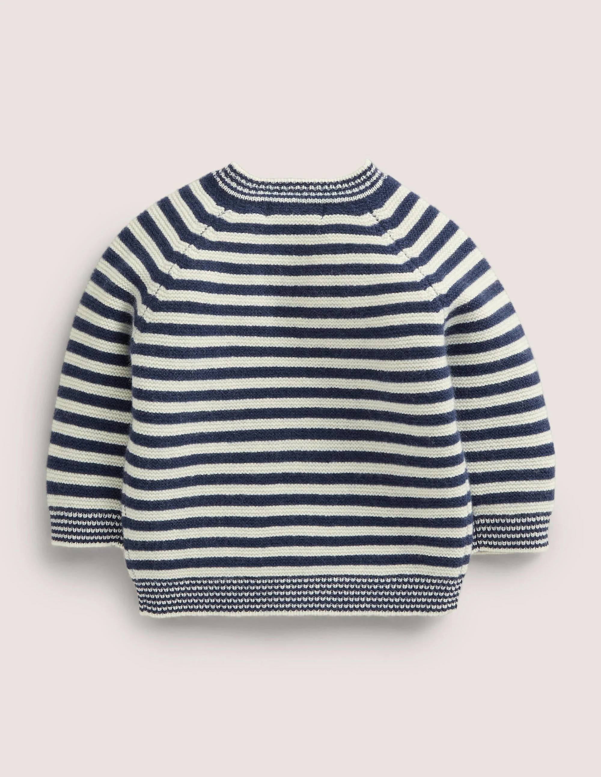 Navy and White Striped Cashmere Jumper-Segelblau - Image 2