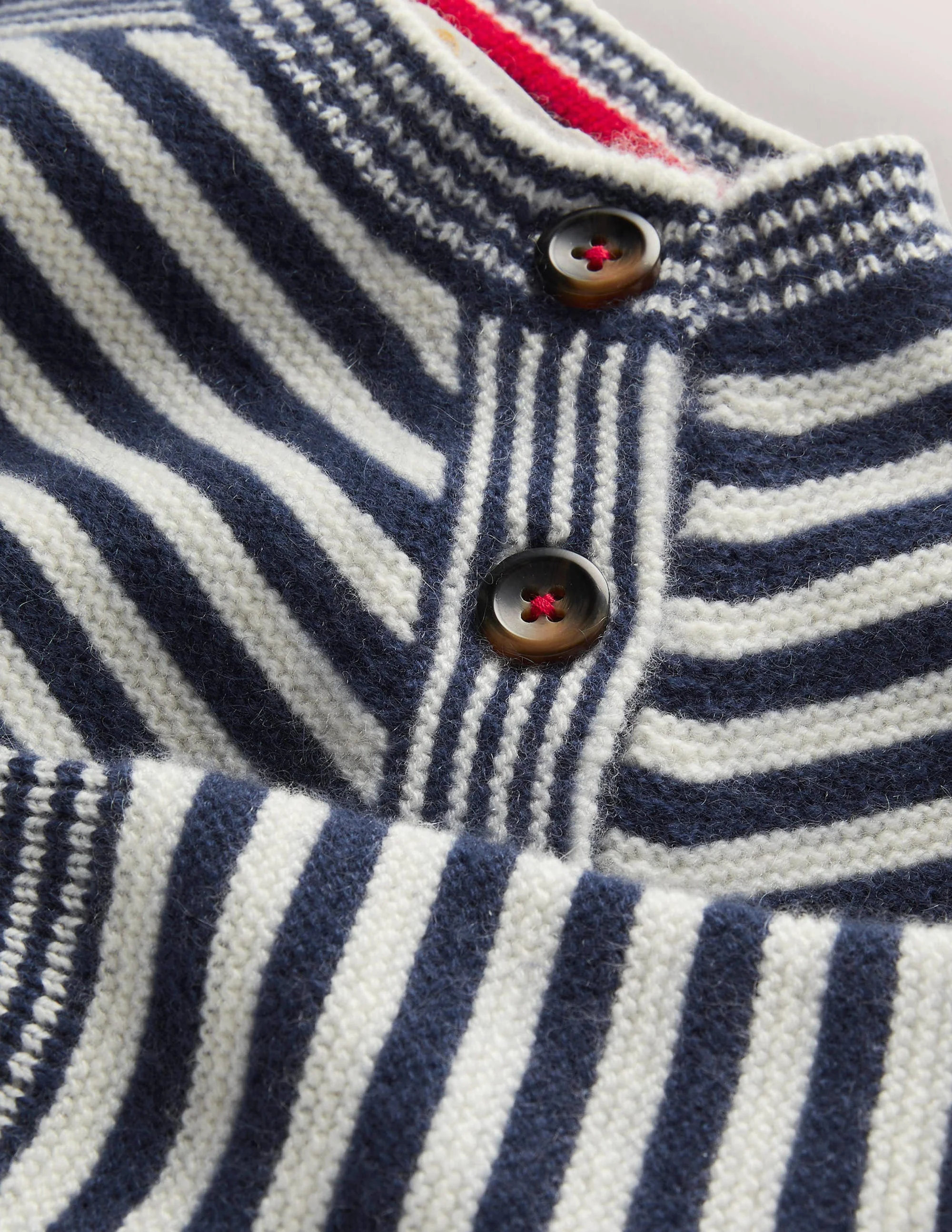 Navy and White Striped Cashmere Jumper-Segelblau - Image 3