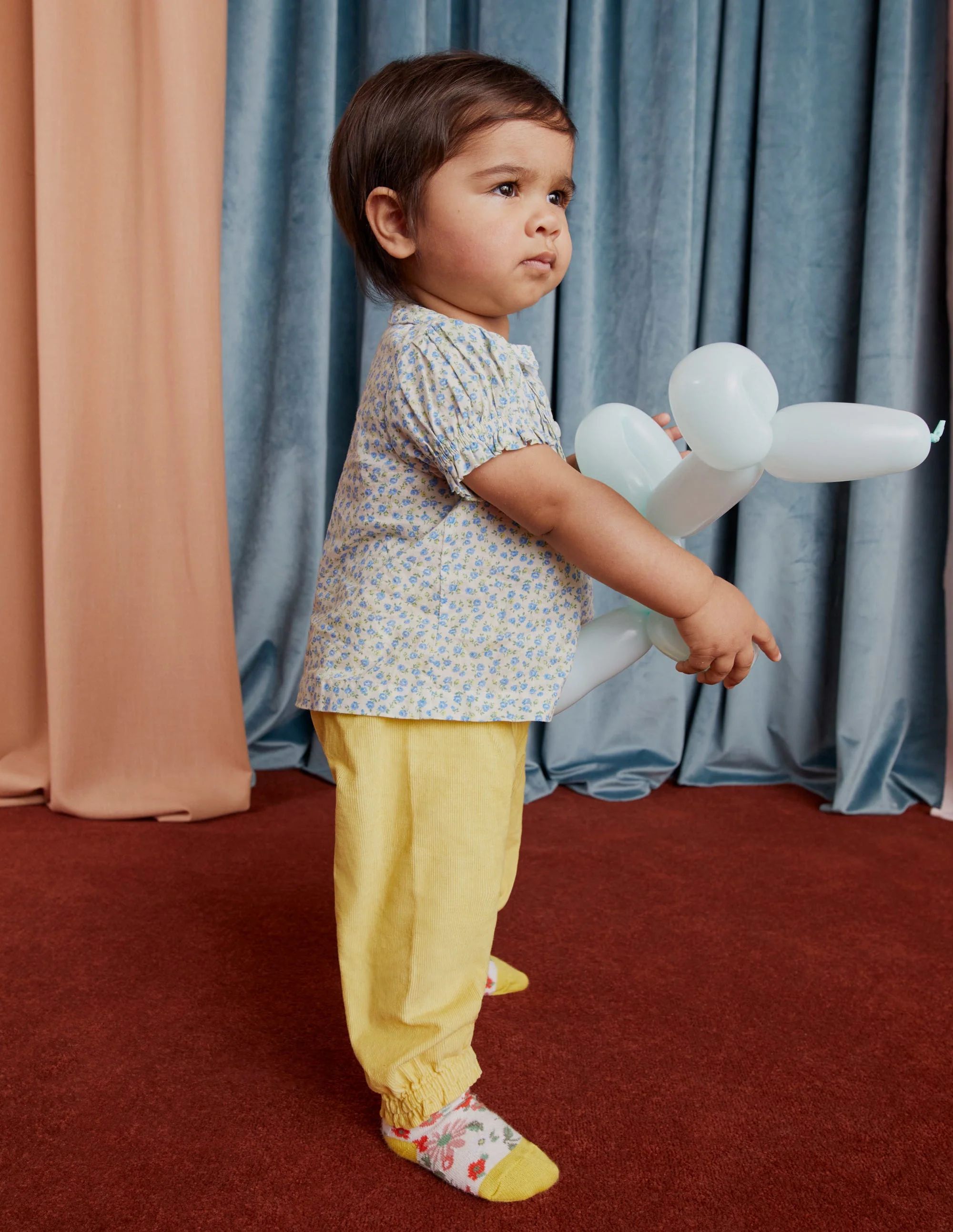 Nostalgisches gewebtes Spielset-Himmelblau, Blumenmuster - Image 6