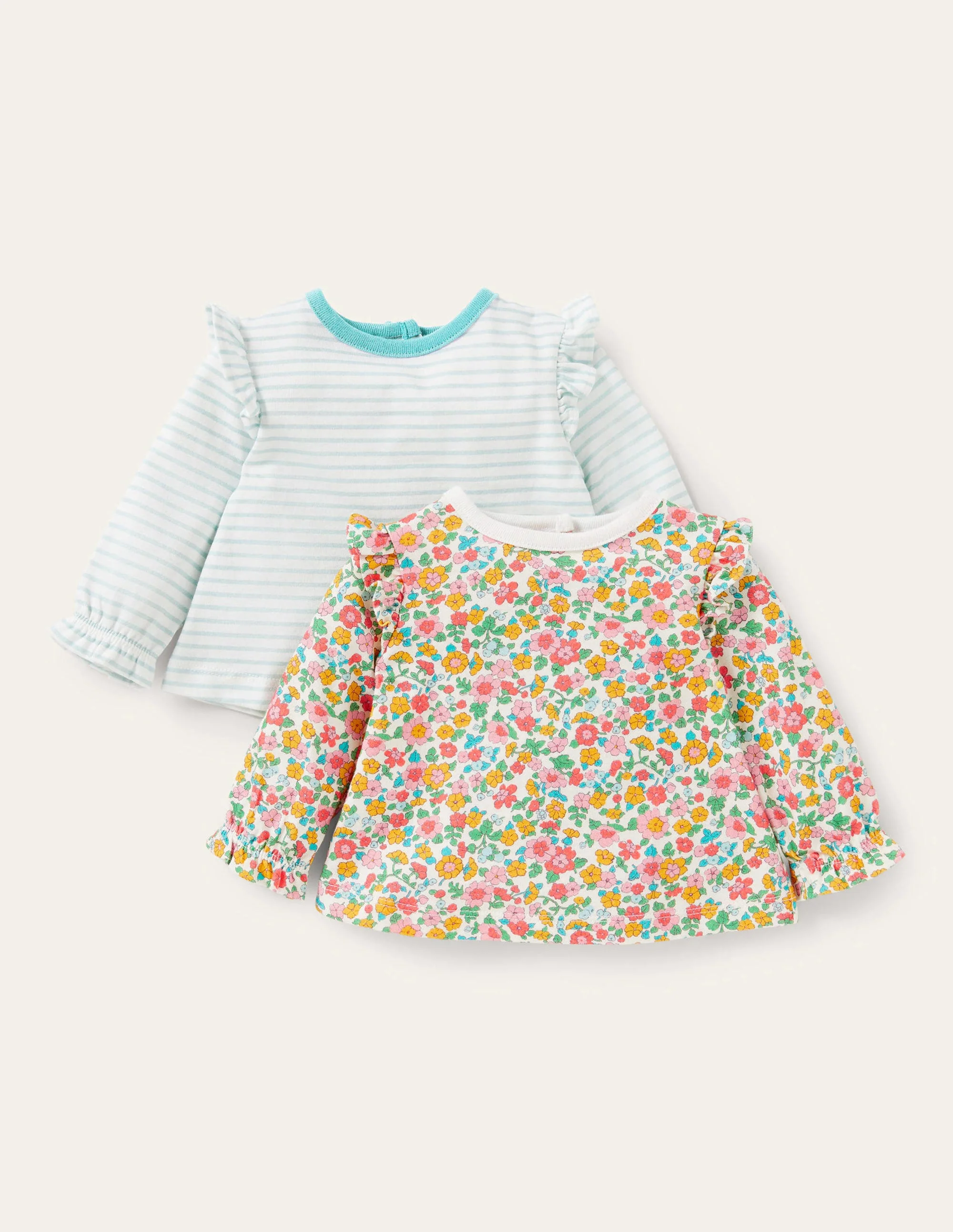 Oberteile im 2er-Pack-Bunt, Vintage-Blumenbeet