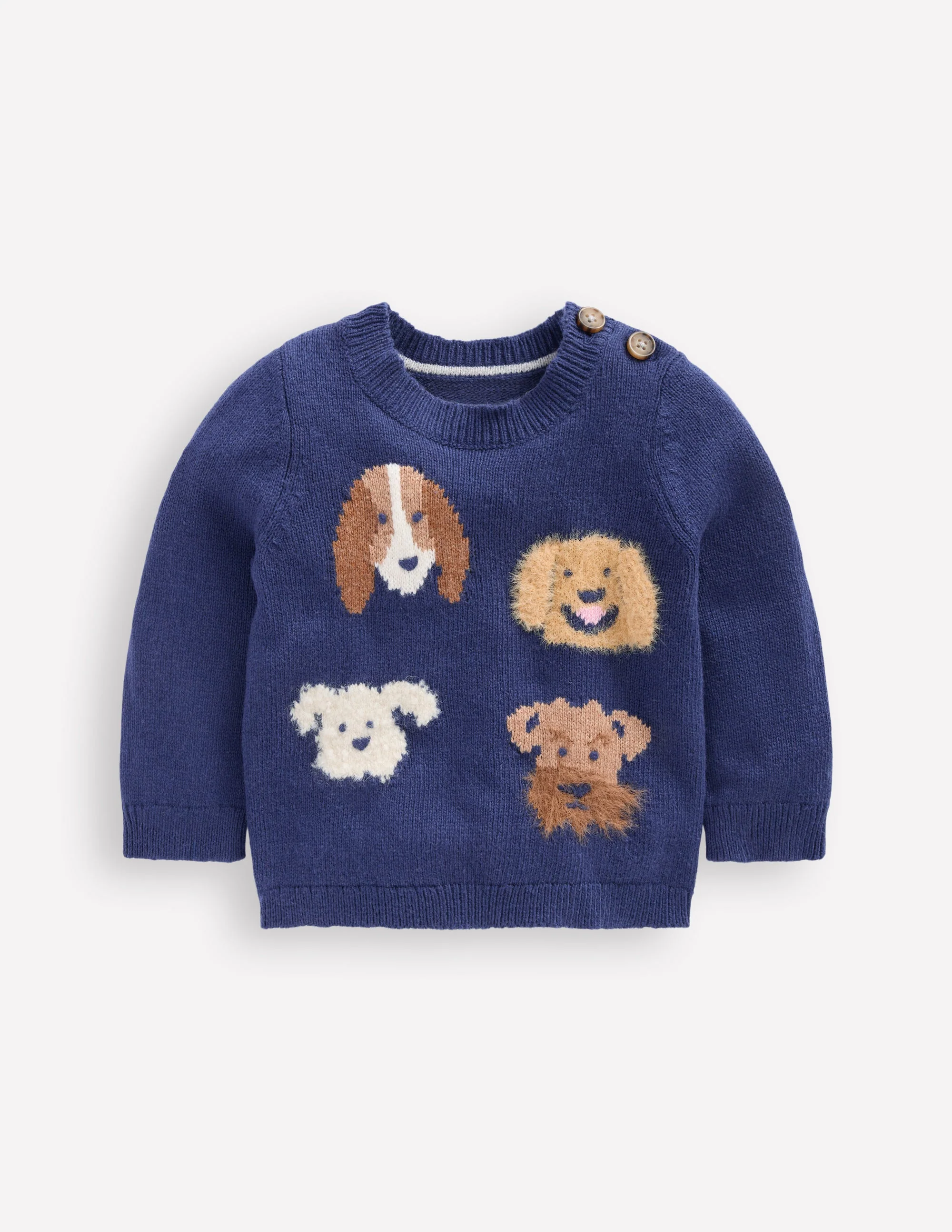Origineller Pullover mit Logo-Schuluniform-Marineblau Hunde