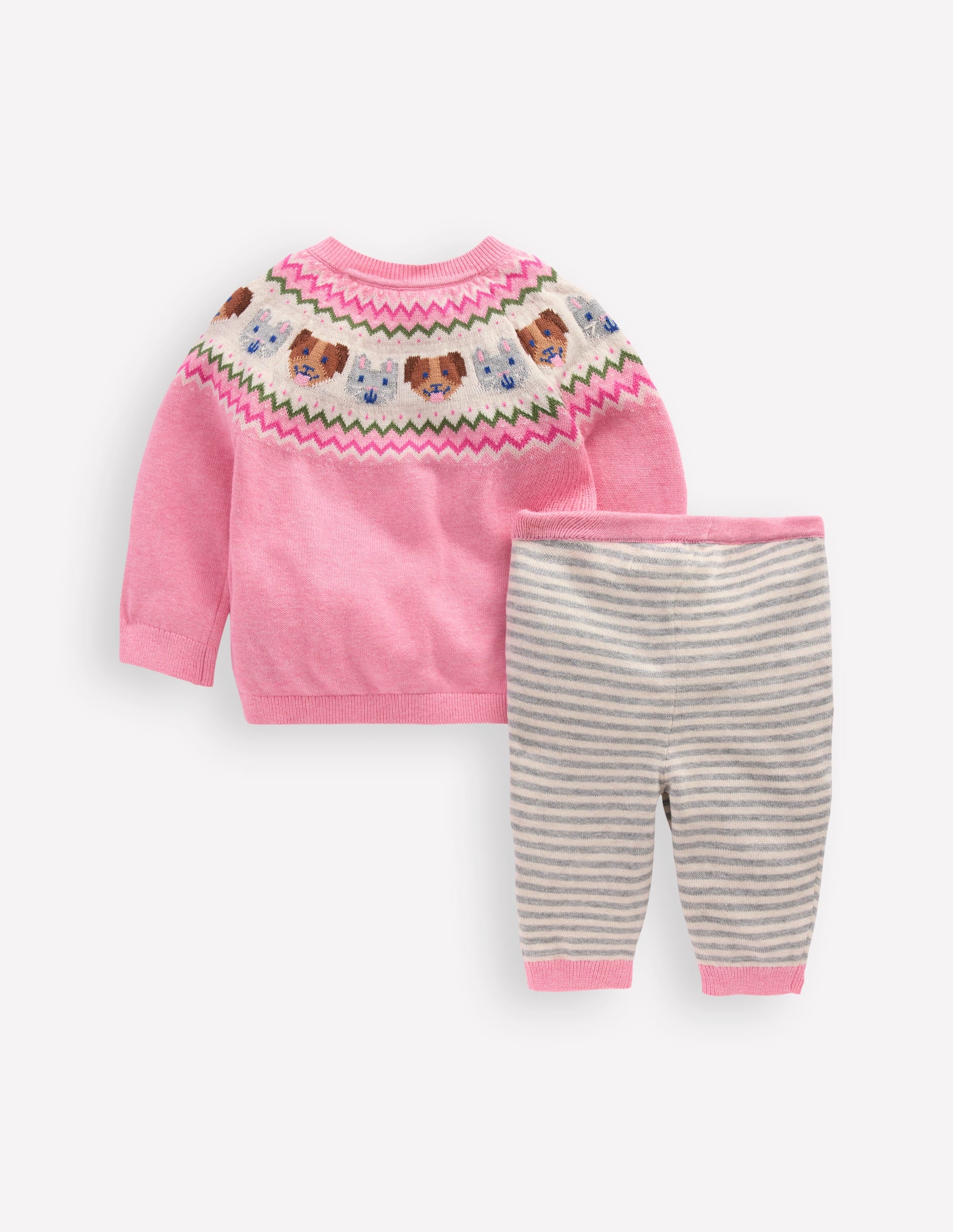 Originelles, gestricktes Spielset-Vintage-Rosa Haustiere - Image 2