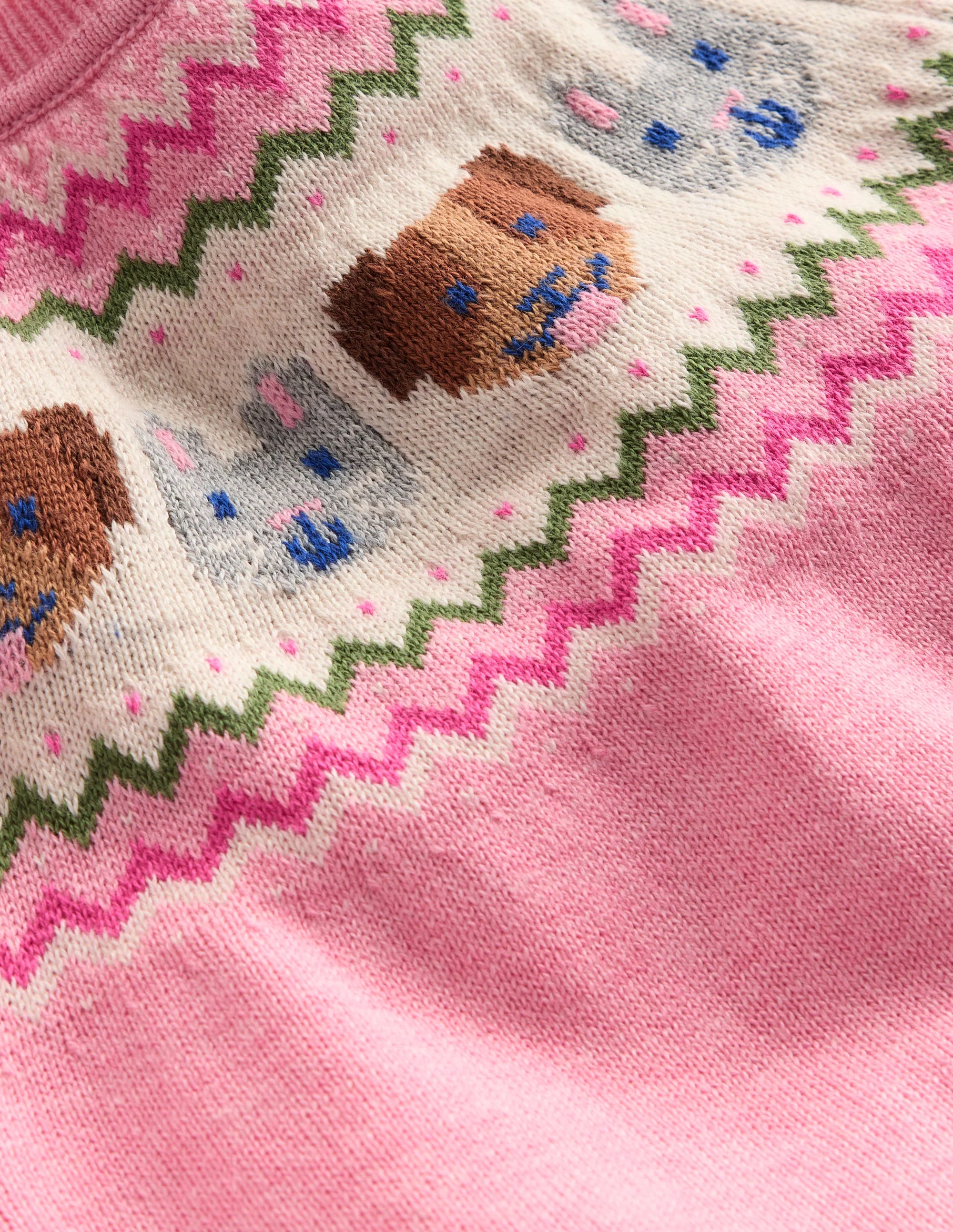 Originelles, gestricktes Spielset-Vintage-Rosa Haustiere - Image 3