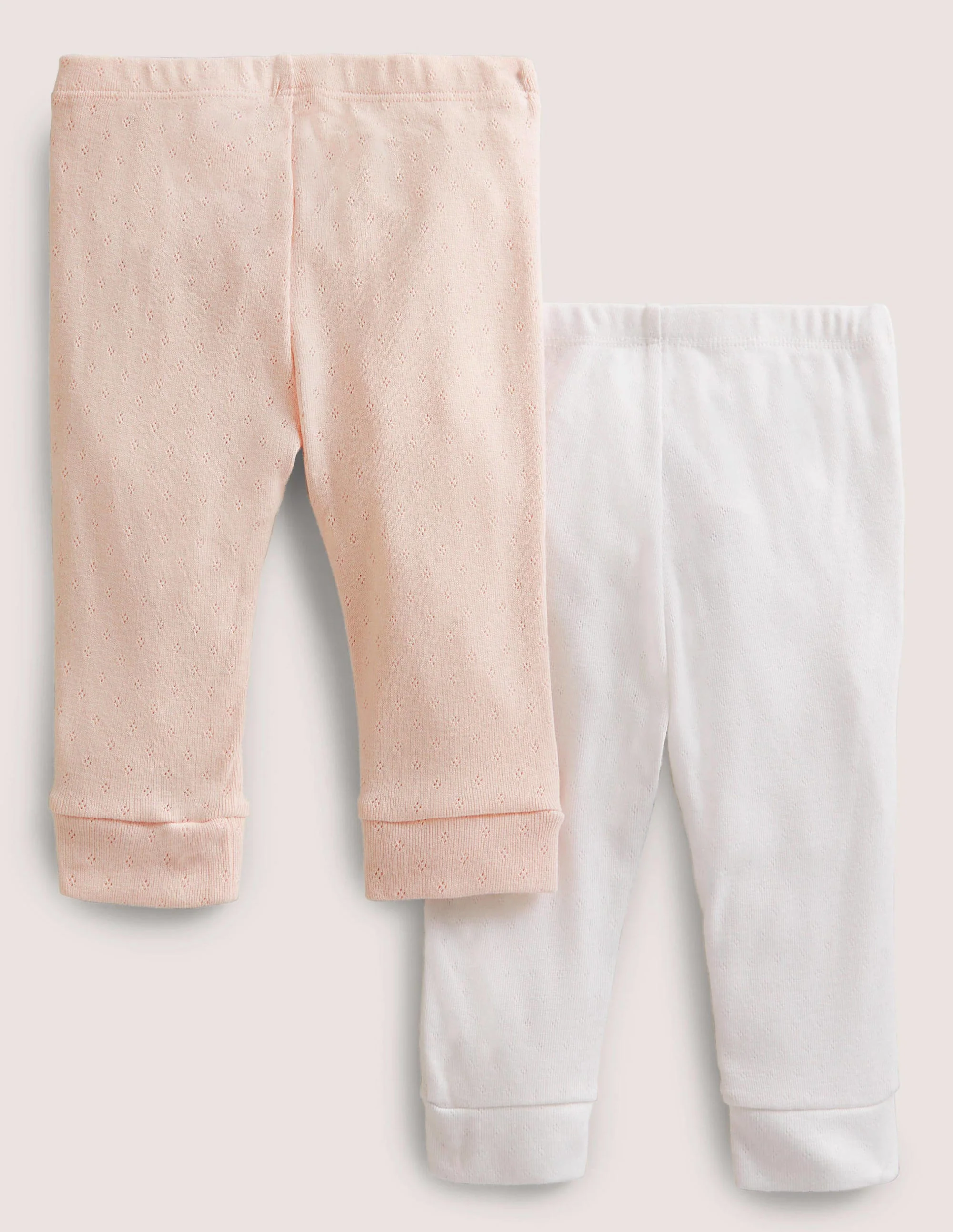 Pointelle-Leggings im Doppelpack-Delfinrosa/Naturweiß - Image 2