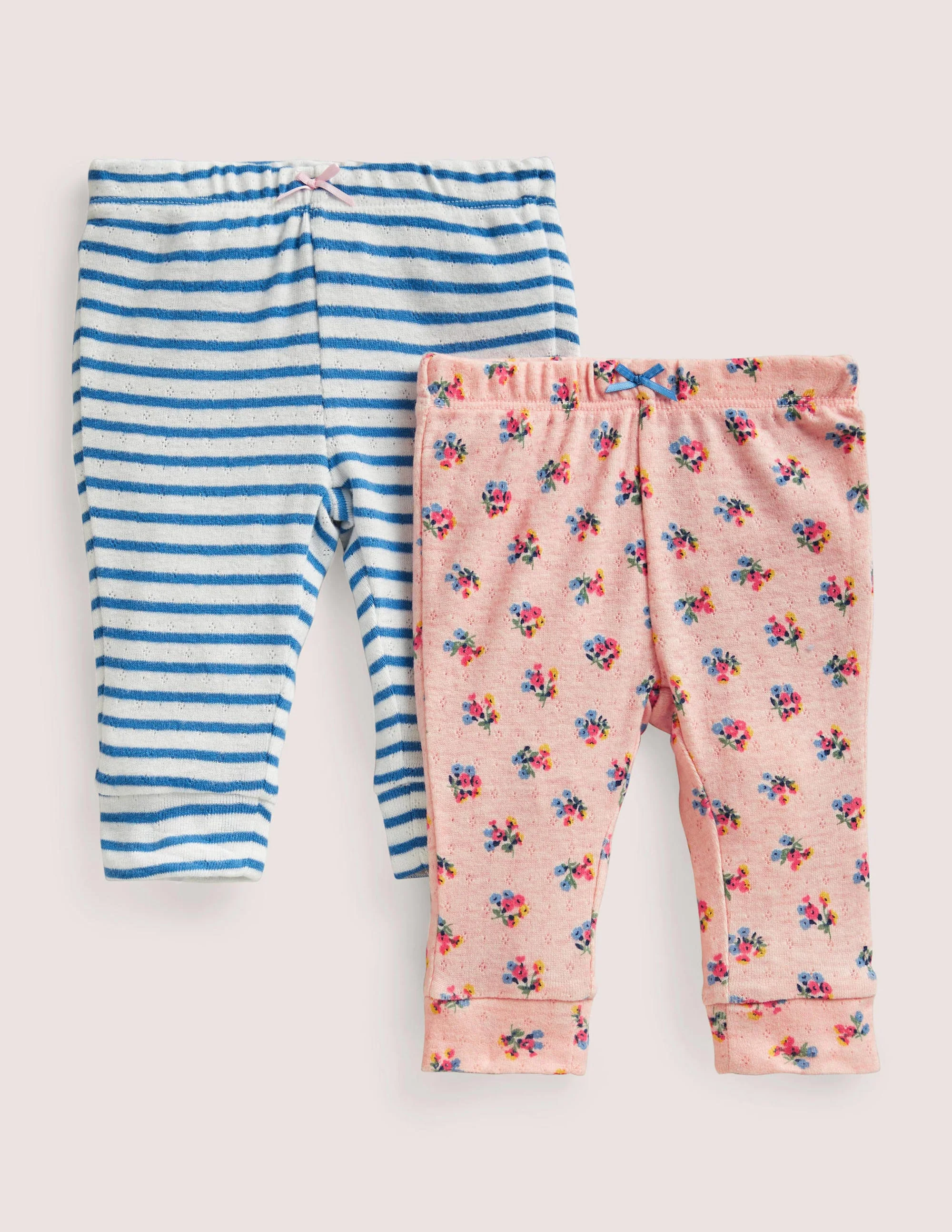 Pointelle-Leggings im Doppelpack-Provence-Altrosa, Blumenmuster