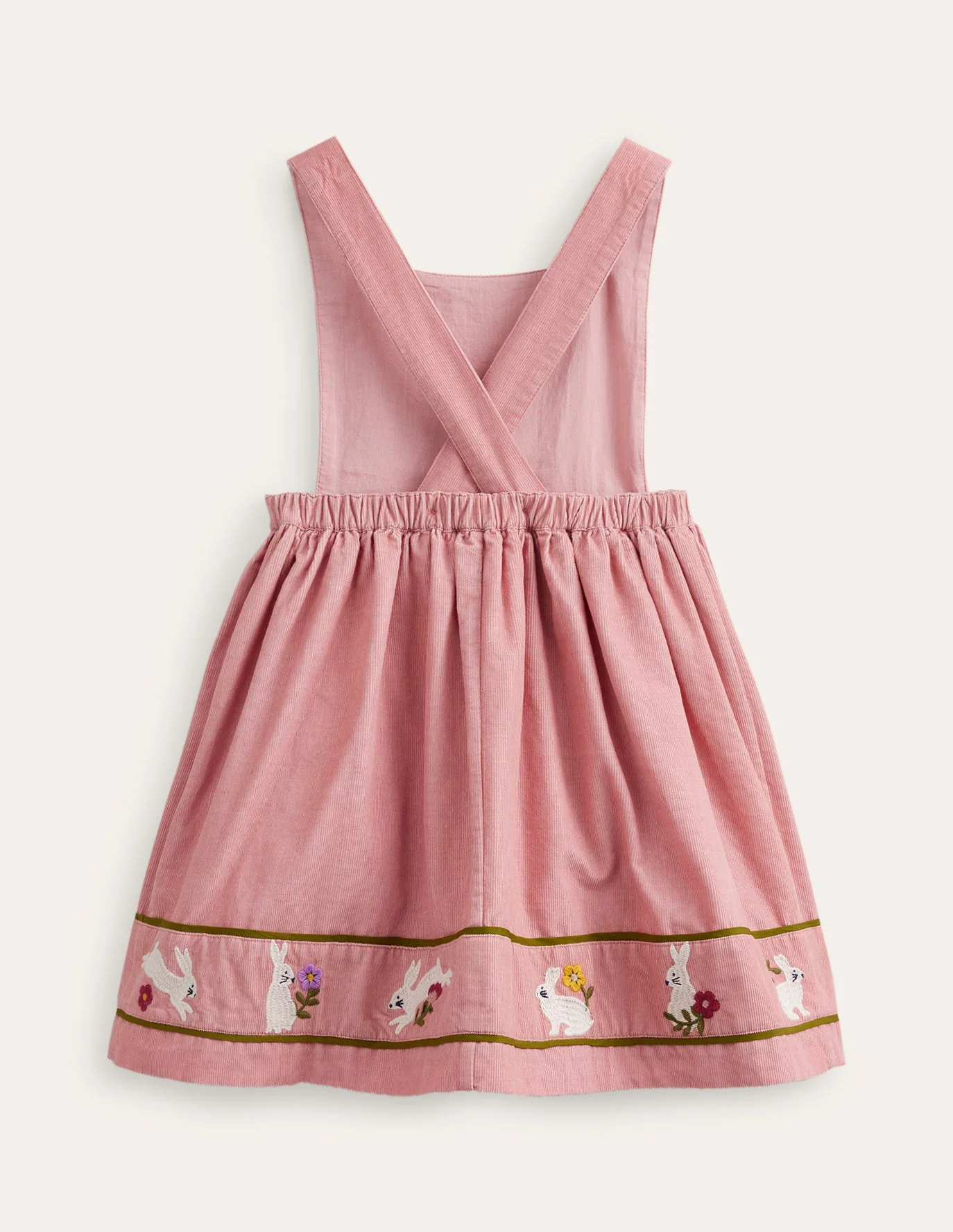 Schürzenkleid aus Cord mit Applikation-Mandelrosa Häschen - Image 2