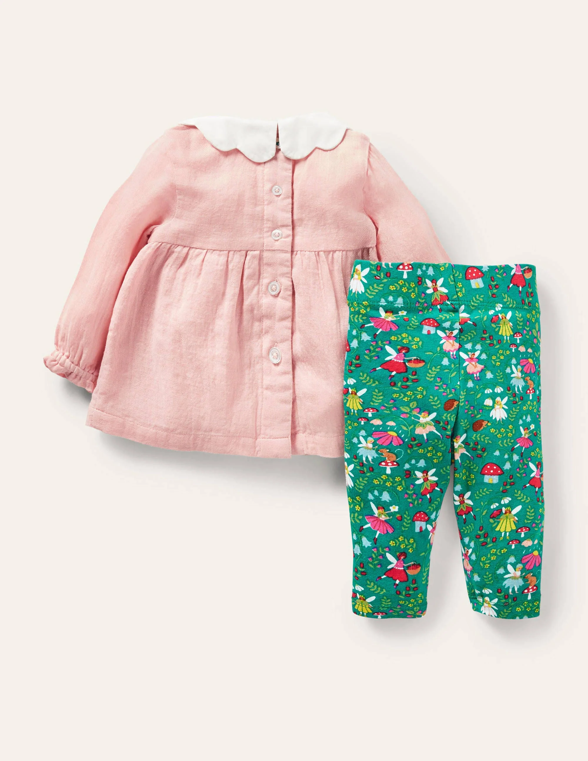 Set aus Weboberteil und Leggings-Sardiniengrün, Feengarten - Image 2