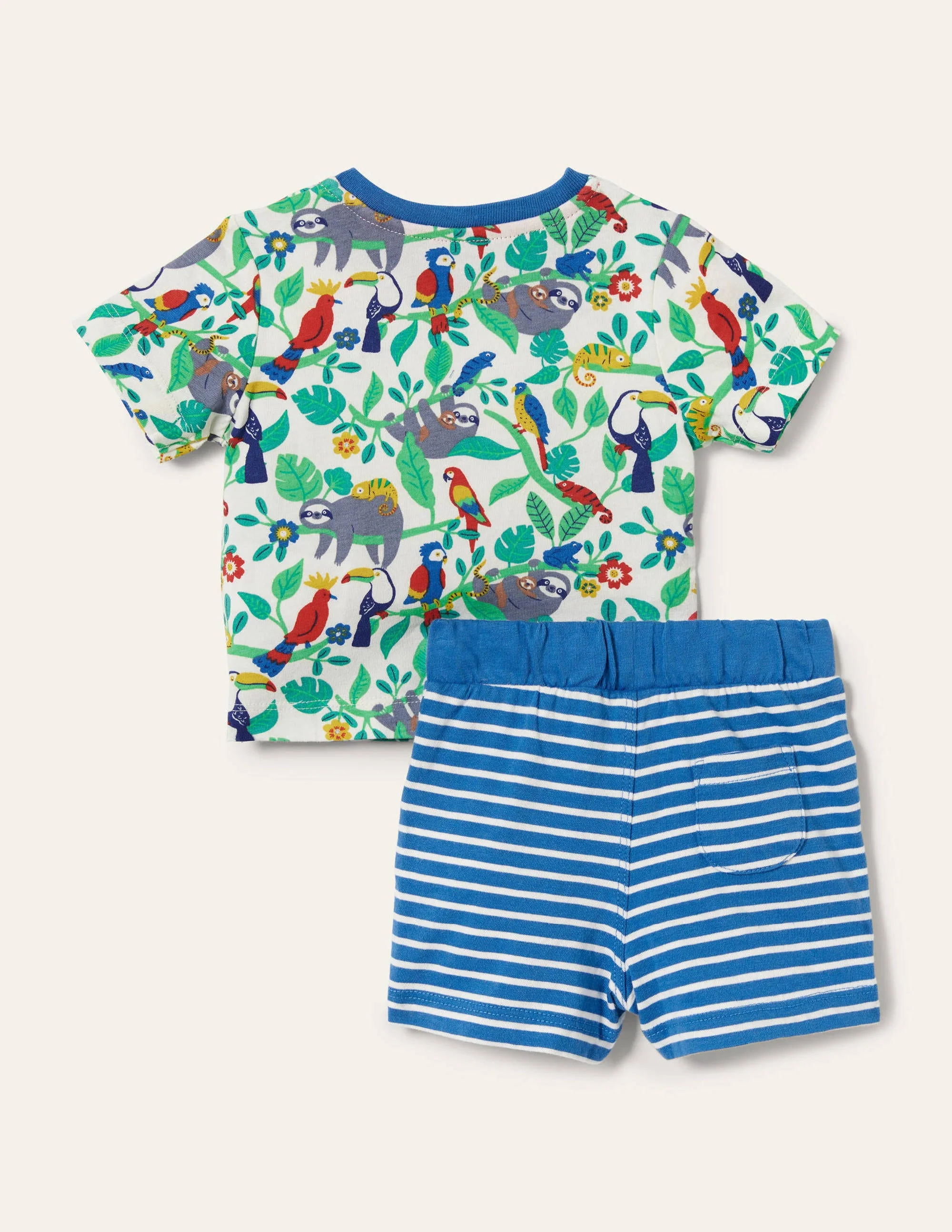 Set mit gemustertem T-Shirt und Shorts-Naturweiß, Faultiere - Image 2