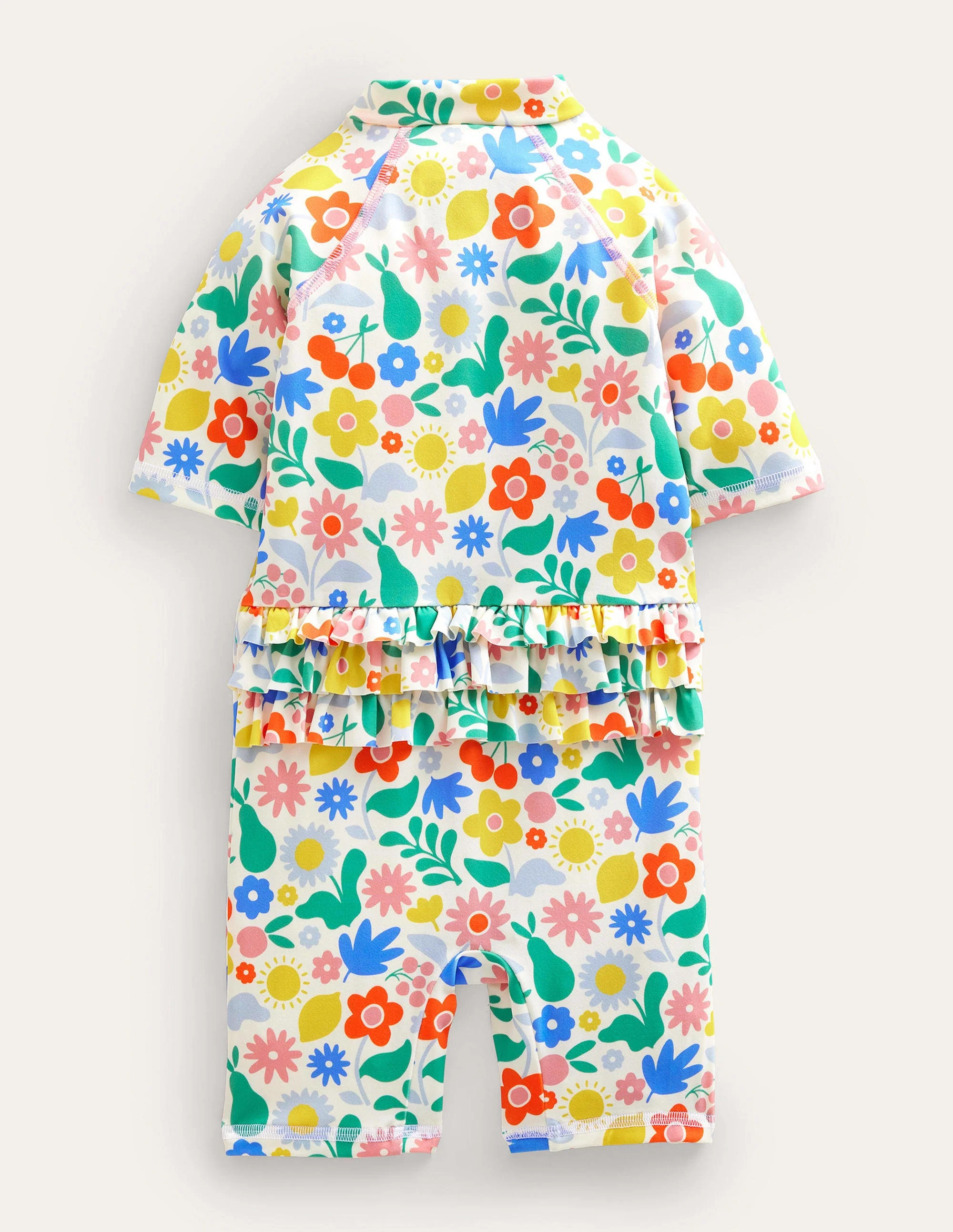 Sonnensicherer Surfanzug mit Rüschen-Bunt, Urlaubs-Blumenmuster - Image 2