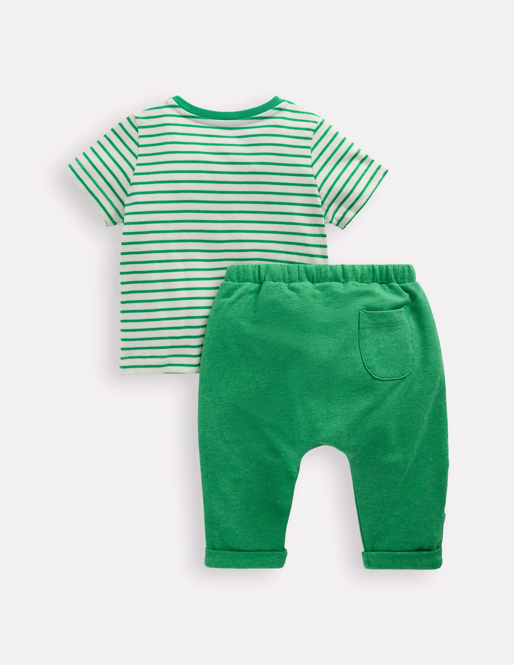 Spielset aus Bouclé-Jersey-Weiches Naturweiß und Setzlinggrün - Image 2