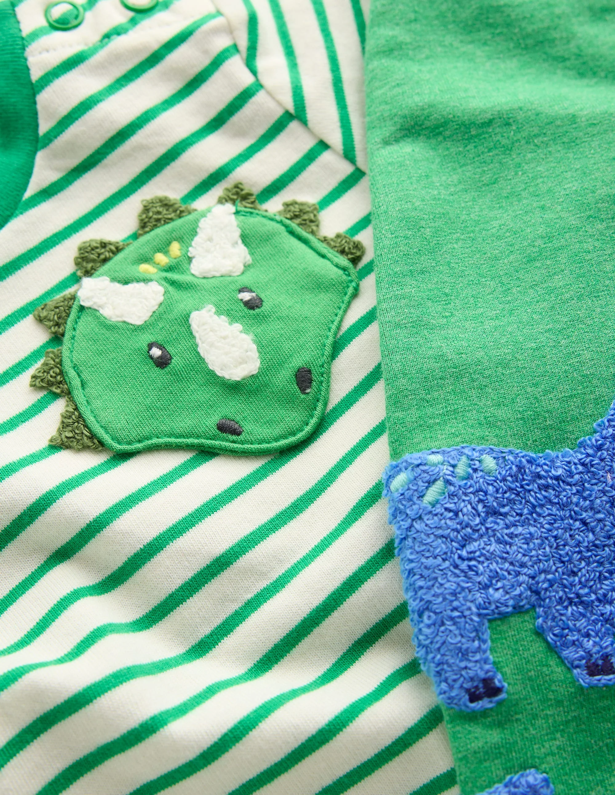 Spielset aus Bouclé-Jersey-Weiches Naturweiß und Setzlinggrün - Image 3